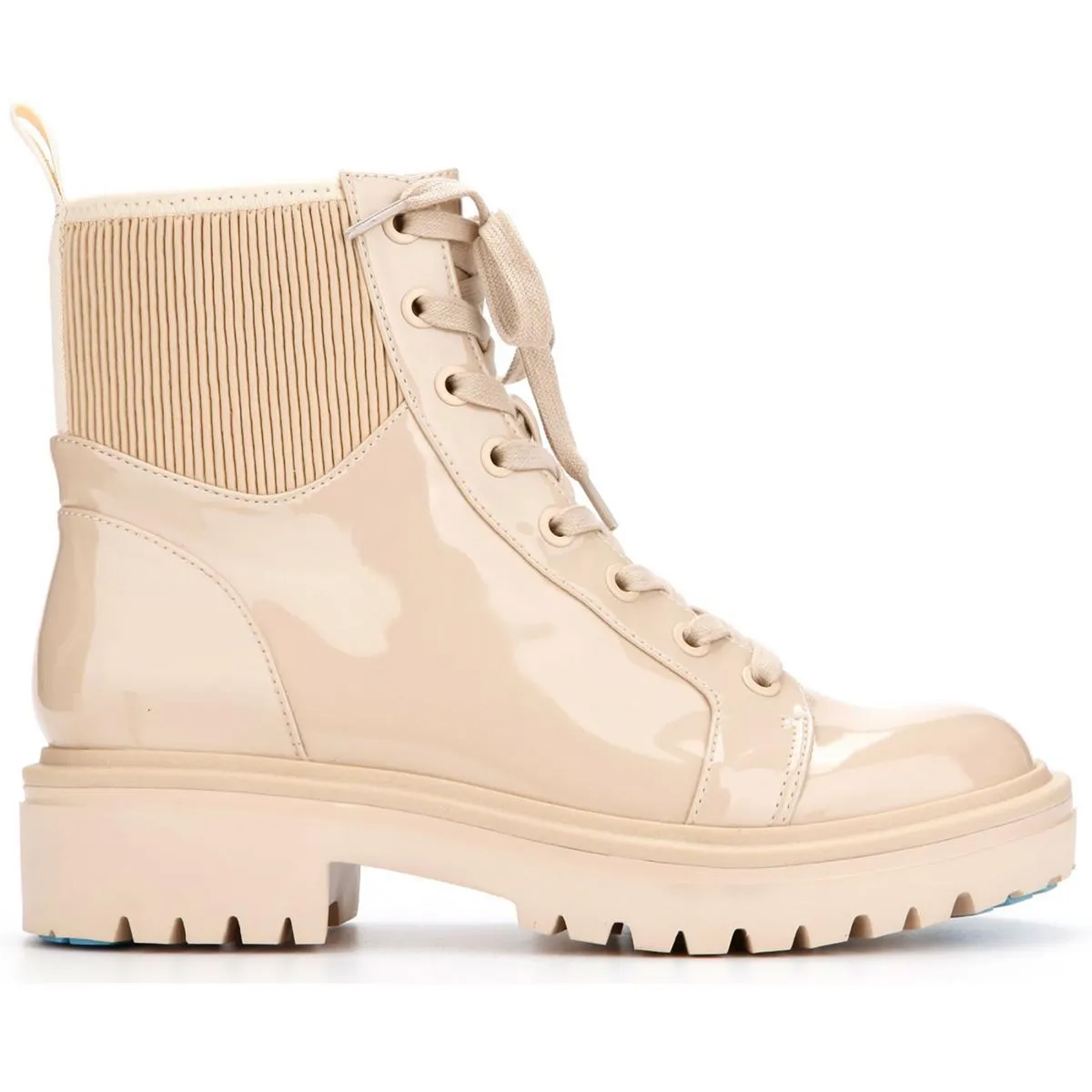 Rhode Light Womens Patent Leather Lace Up Combat & Lace-up Boots