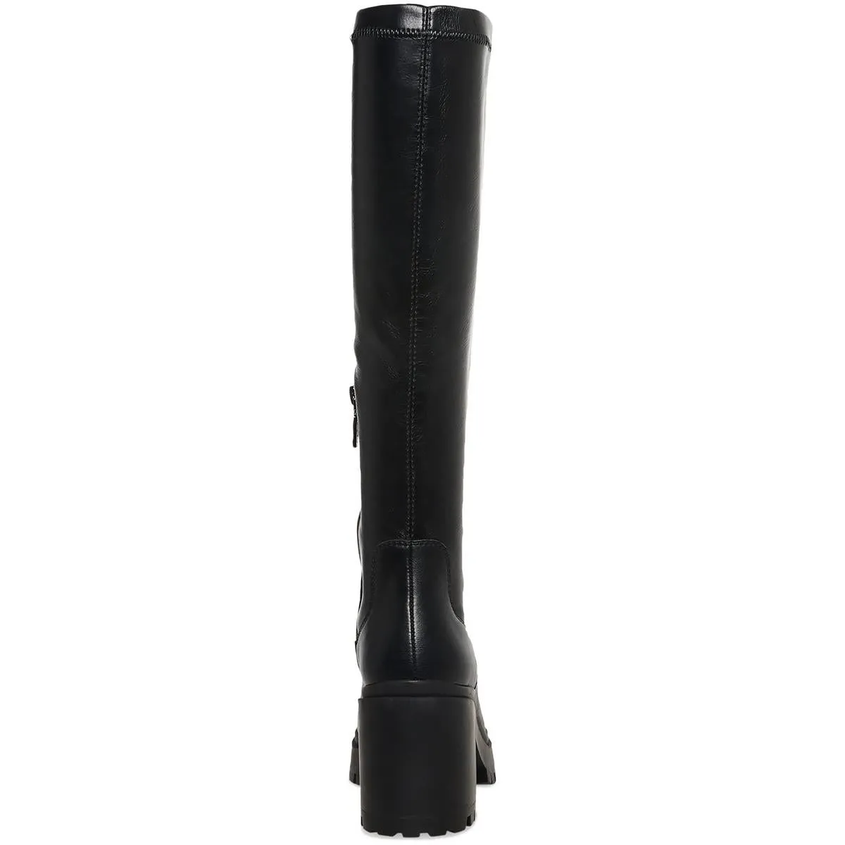 Ria Womens Lug Sole Faux Leather Knee-High Boots