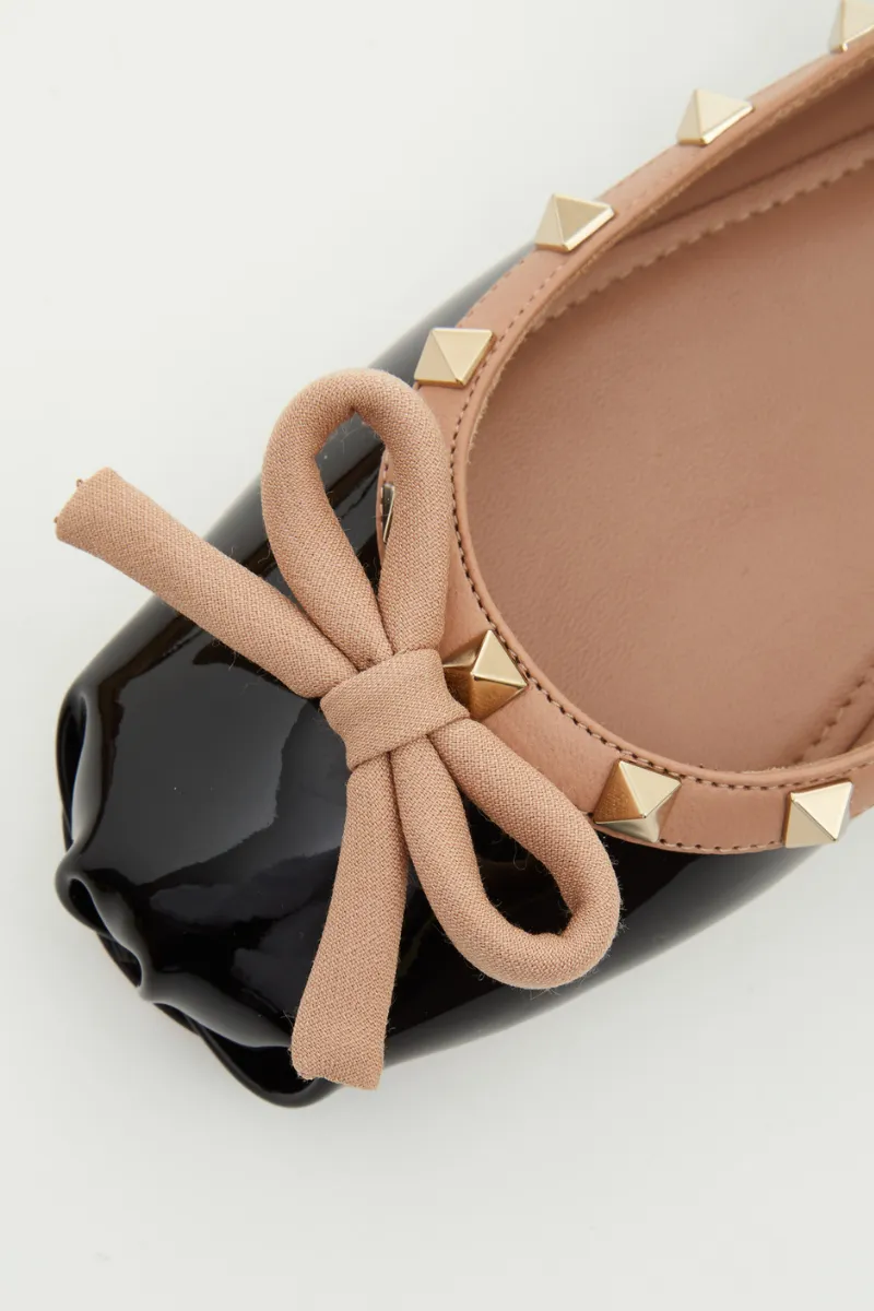 Rockstud Patent Leather Ballerina