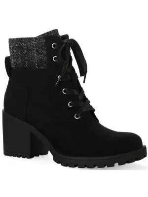 Romina Womens Knit Ankle Combat & Lace-up Boots
