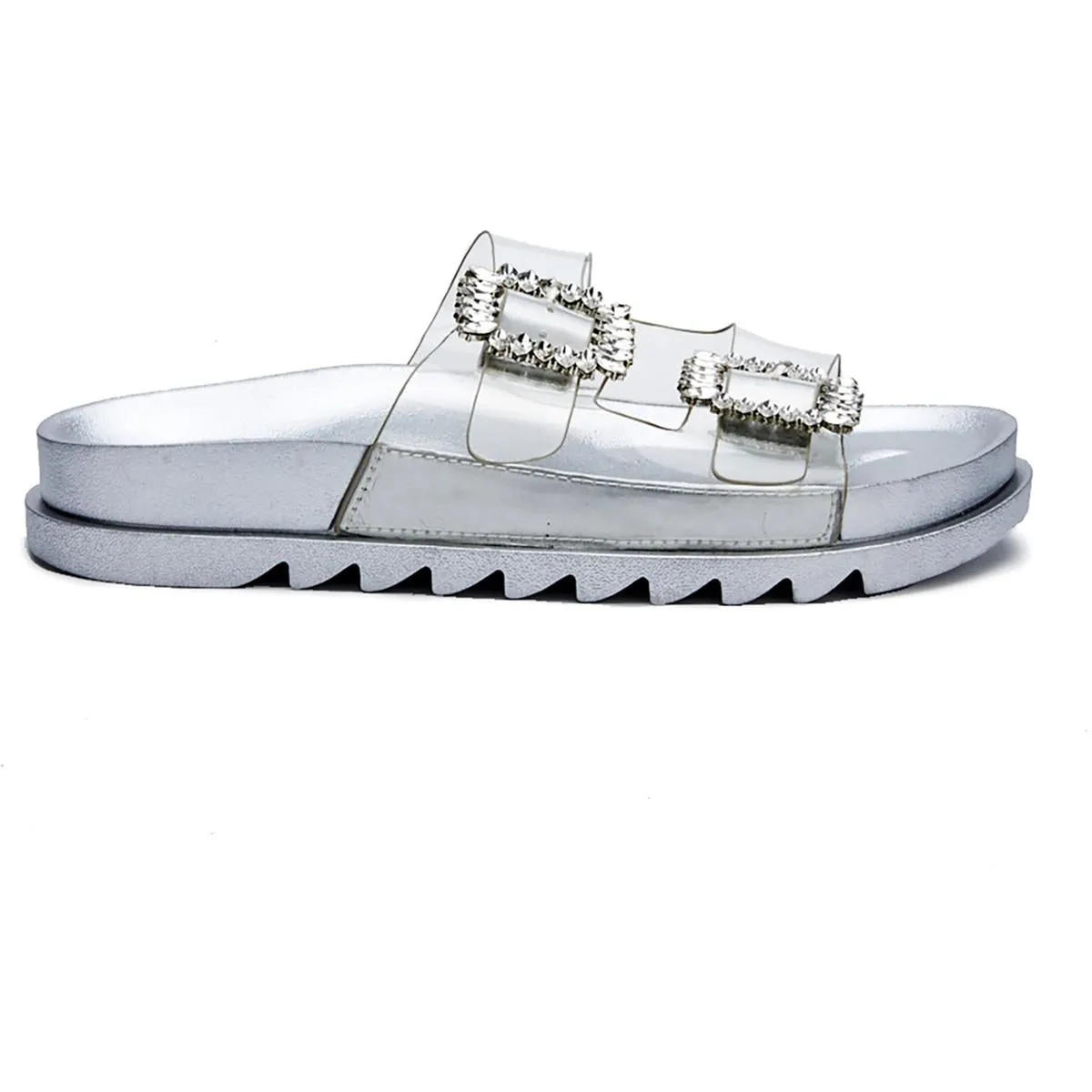 Sail Womens Embellished Slip On Slide Sandals