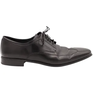 Salvatore Ferragamo Lace-Up Derby Shoes in Black Calfskin Leather