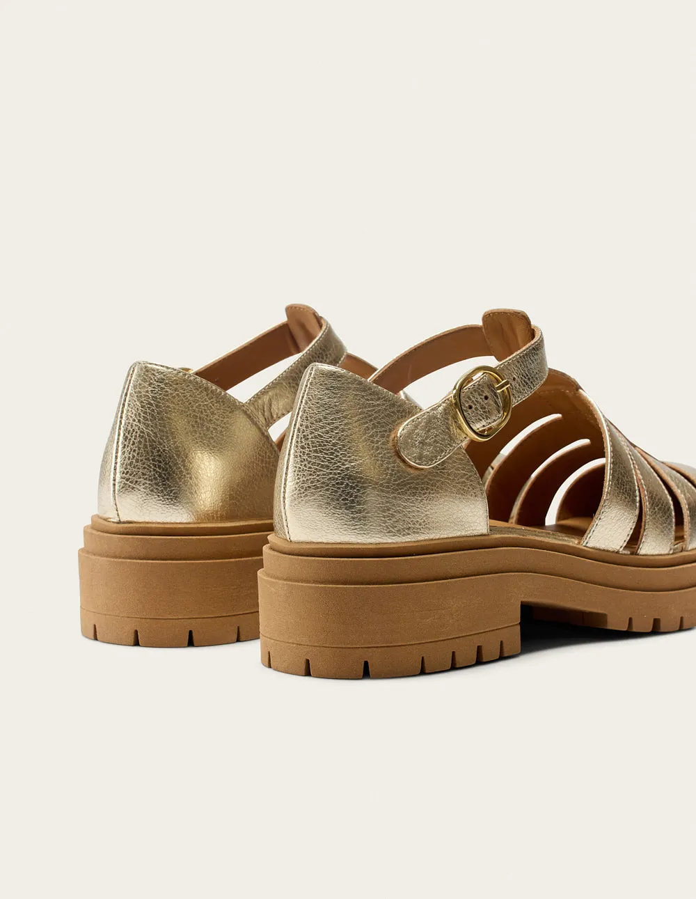 Sandals Rosalia - Champagne grain leather