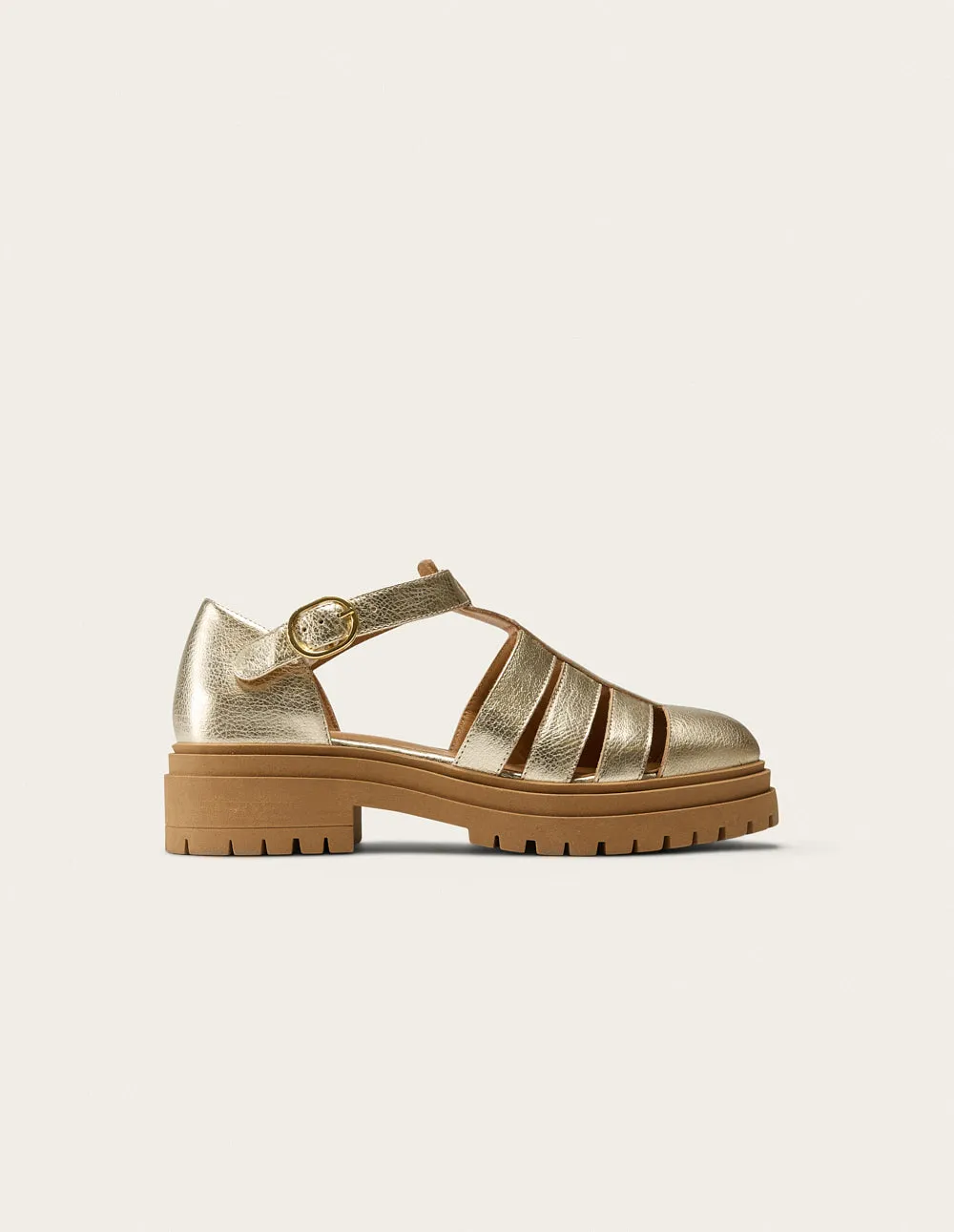 Sandals Rosalia - Champagne grain leather