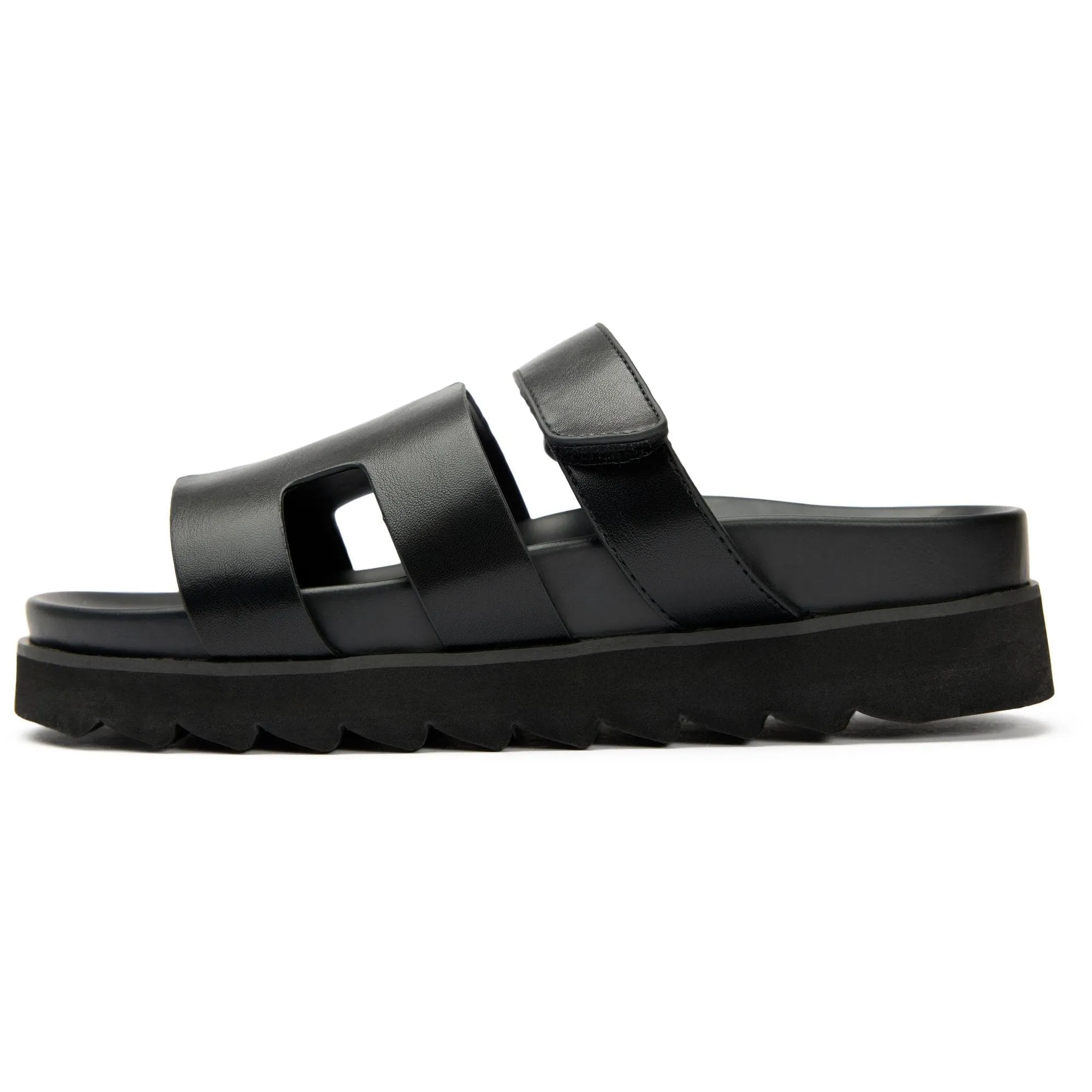 Shea Women's Vegan Leather Slide Sandals | Black