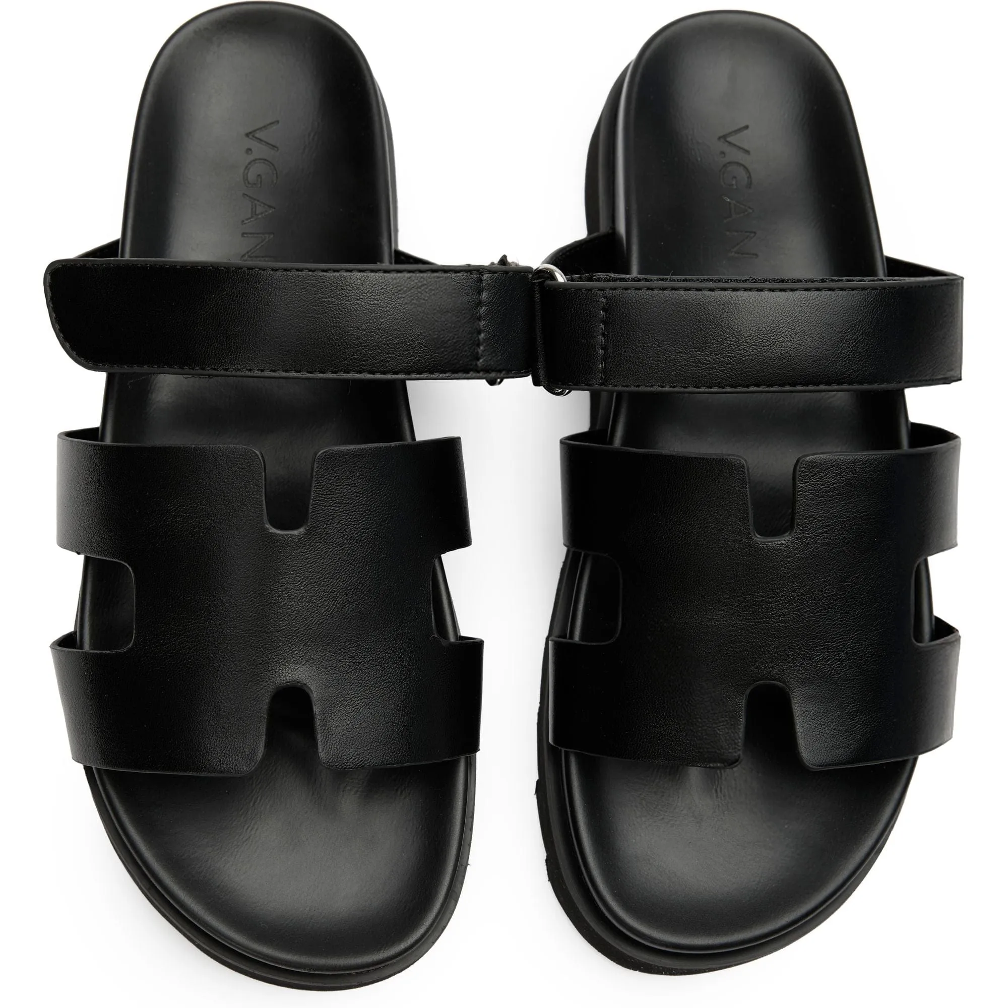 Shea Women's Vegan Leather Slide Sandals | Black