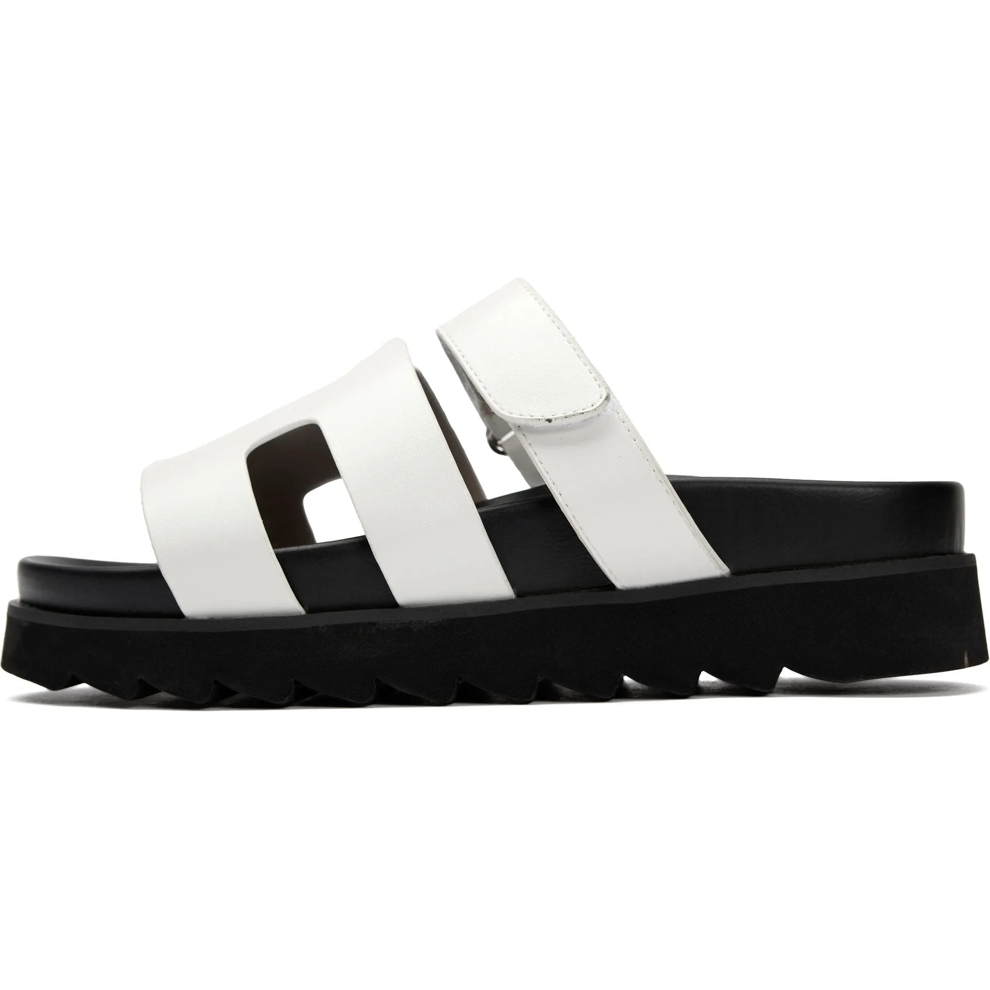 Shea Women's Vegan Leather Slide Sandals | White
