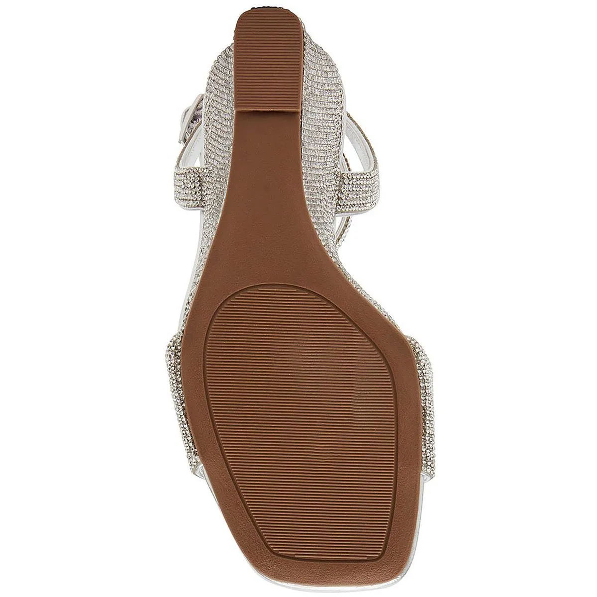 Sophey Womens Metallic Rhinestone Wedge Sandals