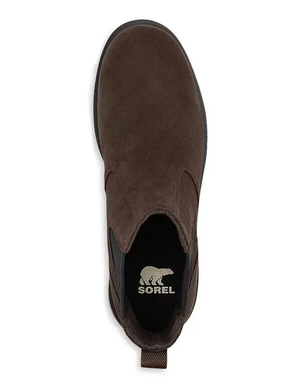 Sorel Carson Boots Men's 8 Brown Suede Waterproof Pull-On Ankle Chelsea EEE3801