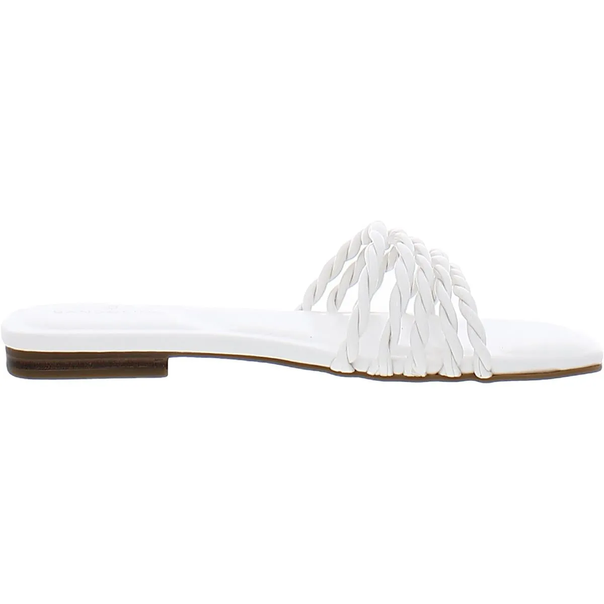 Soyou 3 Womens Faux Leather Braided Slide Sandals