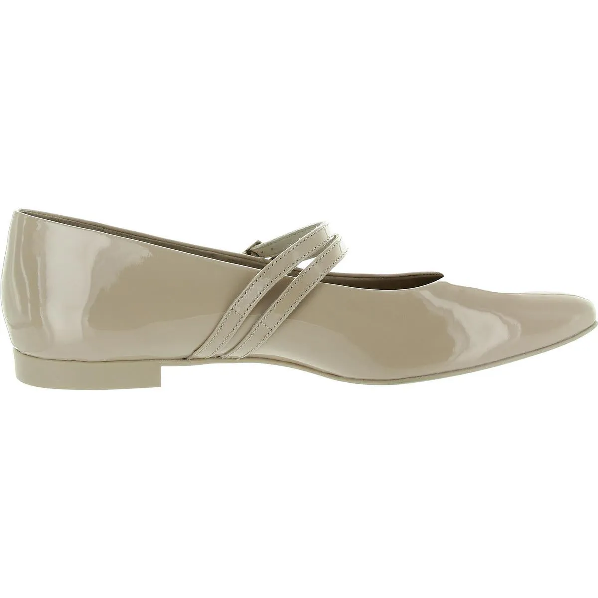 STELLA Womens Buckle Patent Leather Ballet Flats
