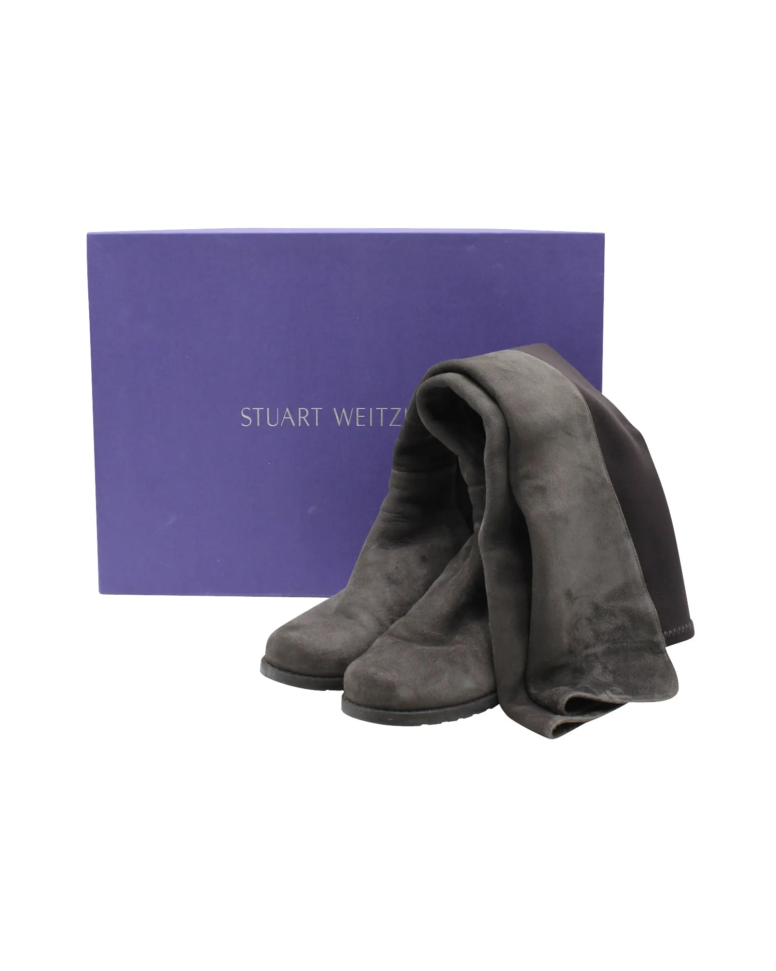 Stuart Weitzman 5050 Knee High Boots in Grey Suede