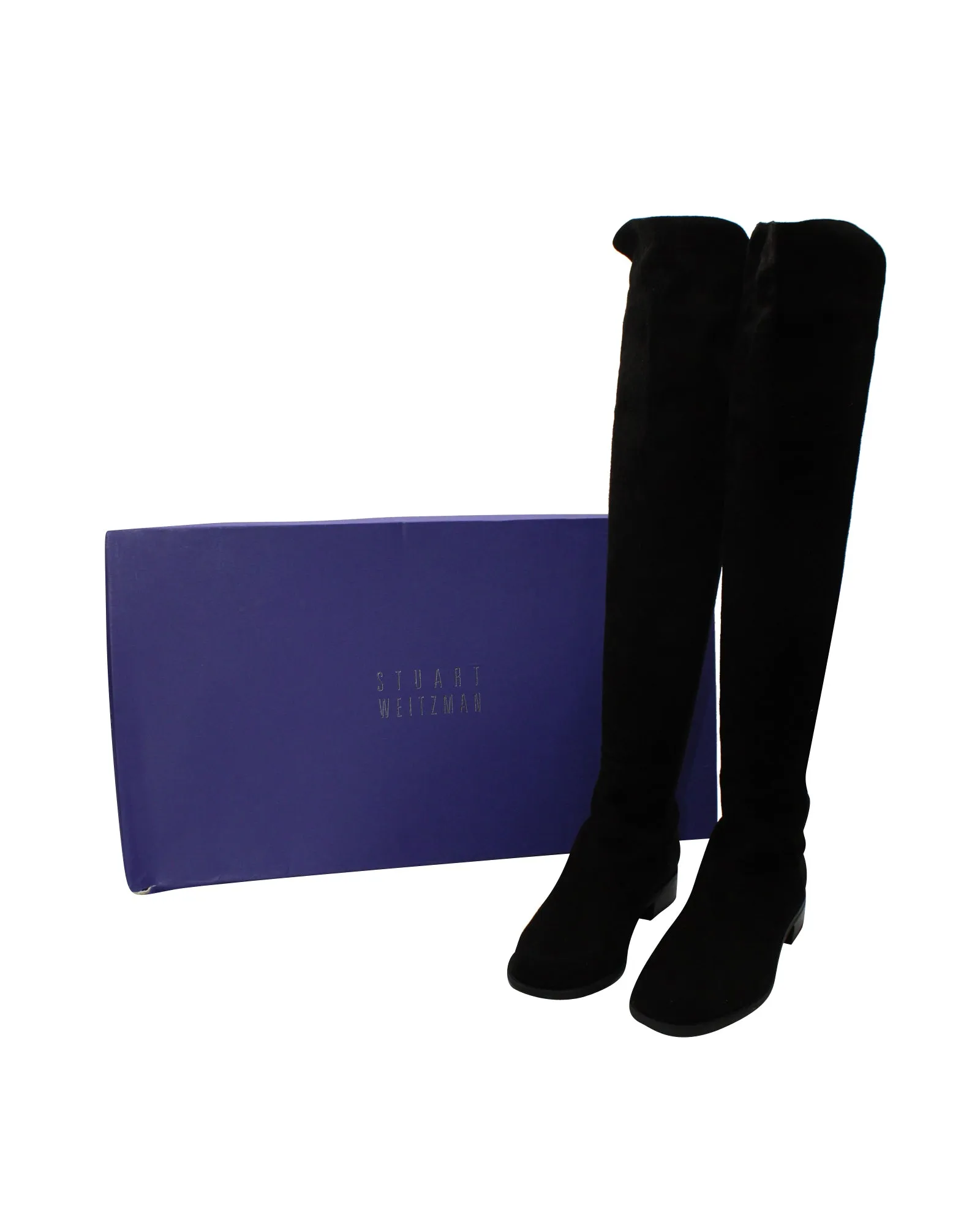 Stuart Weitzman 5050 Over-the-Knee Boots in Black Suede
