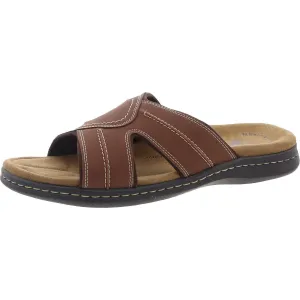 SunLand Mens Memory Foam Man Made Slide Sandals