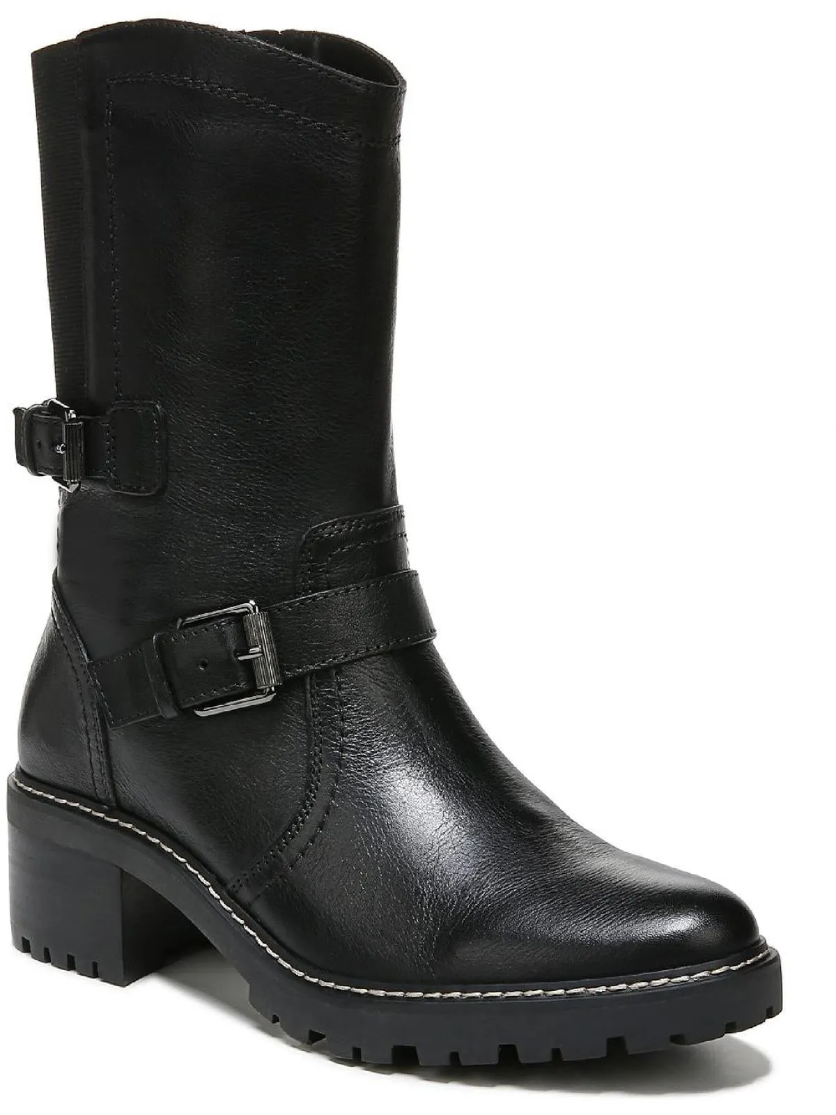 Talon Womens Leather Motorcycle Mid-Calf Boots