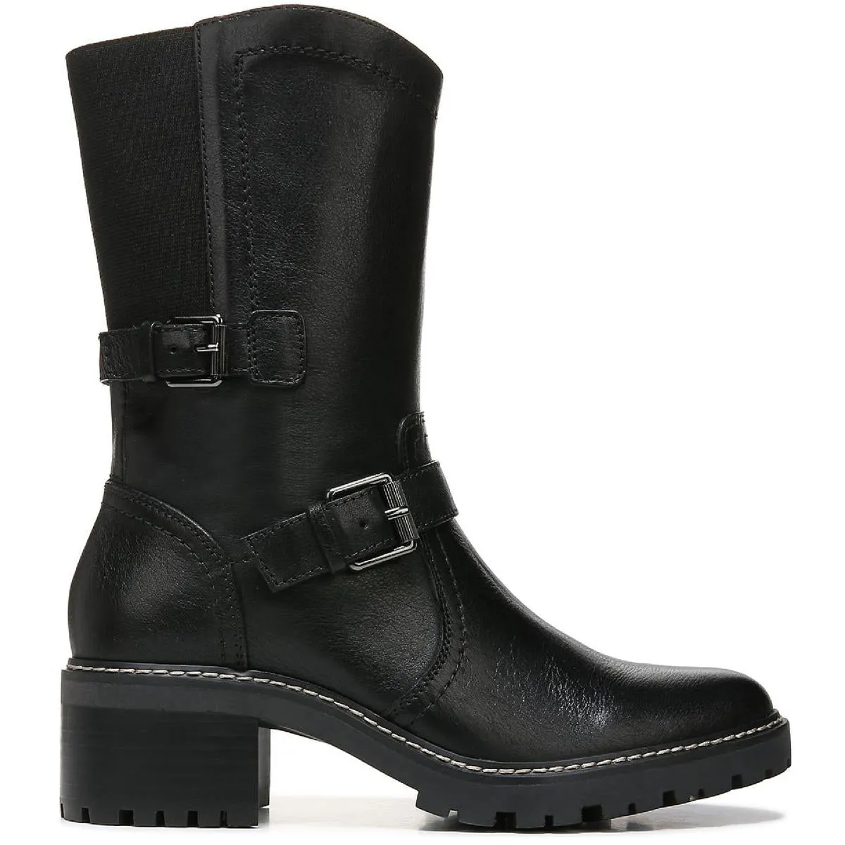 Talon Womens Leather Motorcycle Mid-Calf Boots