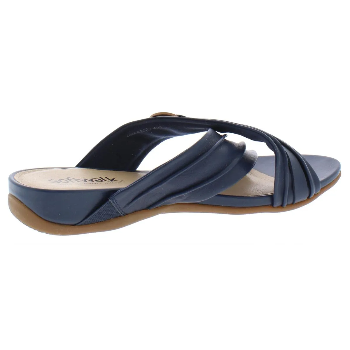 Taza Womens Leather Open Toe Slide Sandals