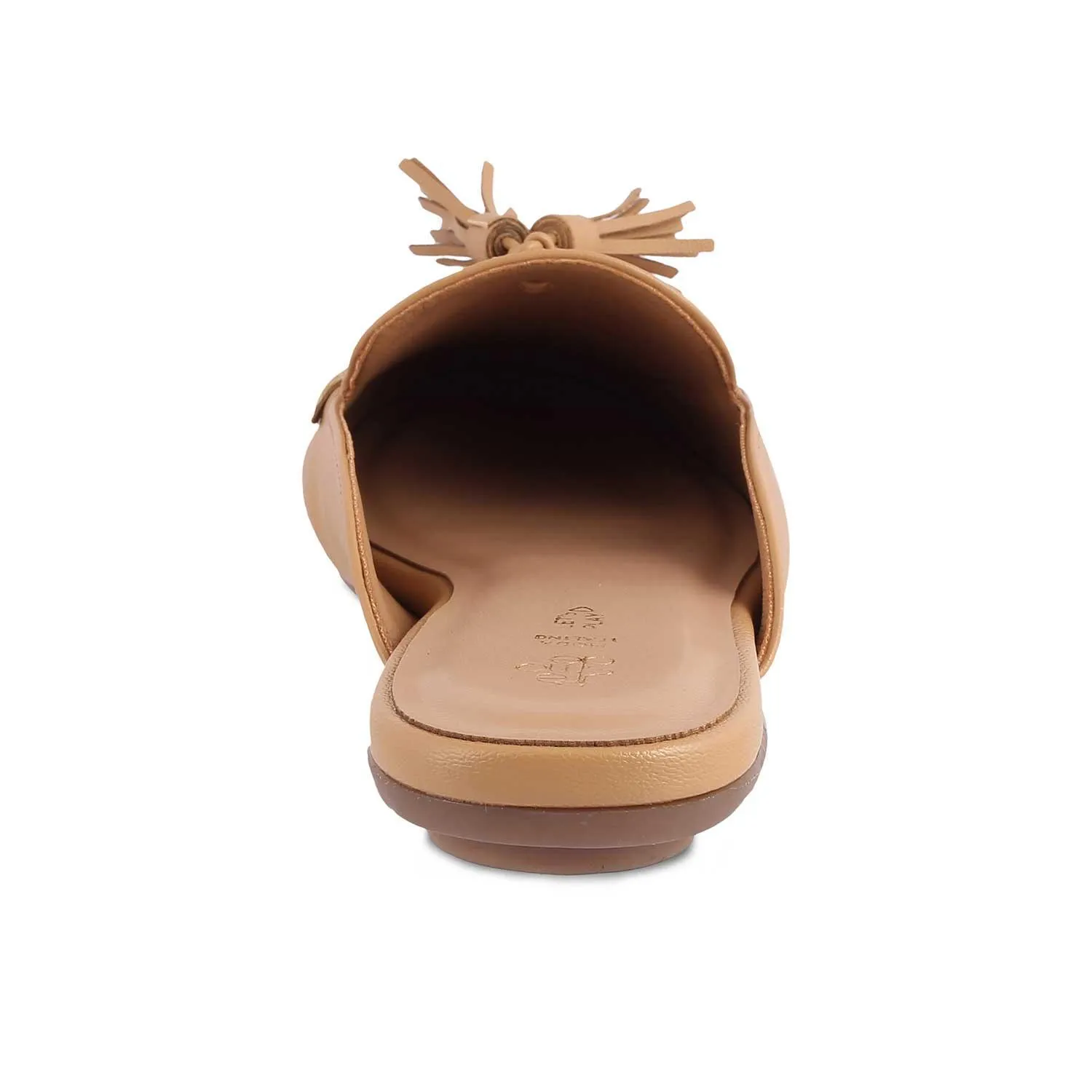 The Amassle Beige Women's Dress Tassel Mules Tresmode