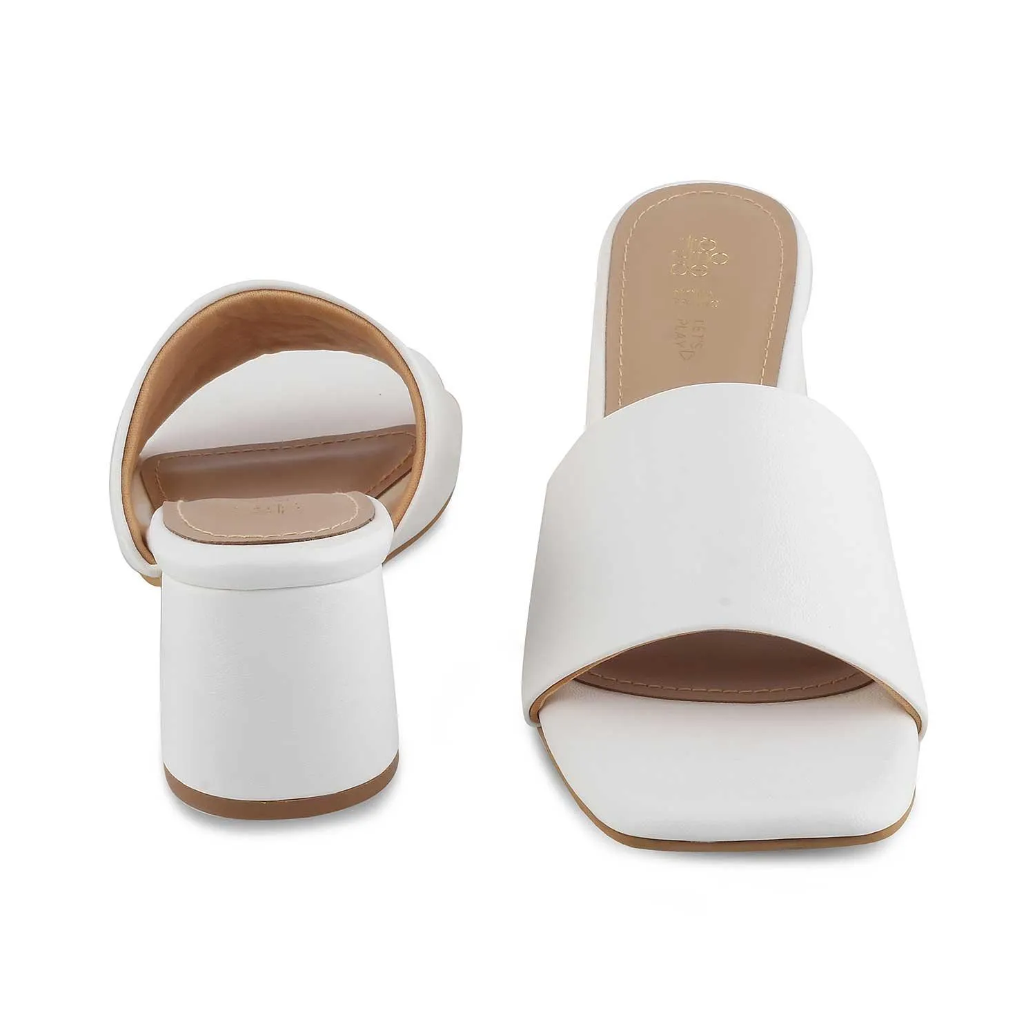 The Bariz White Women's Casual Block Heel Sandals Tresmode