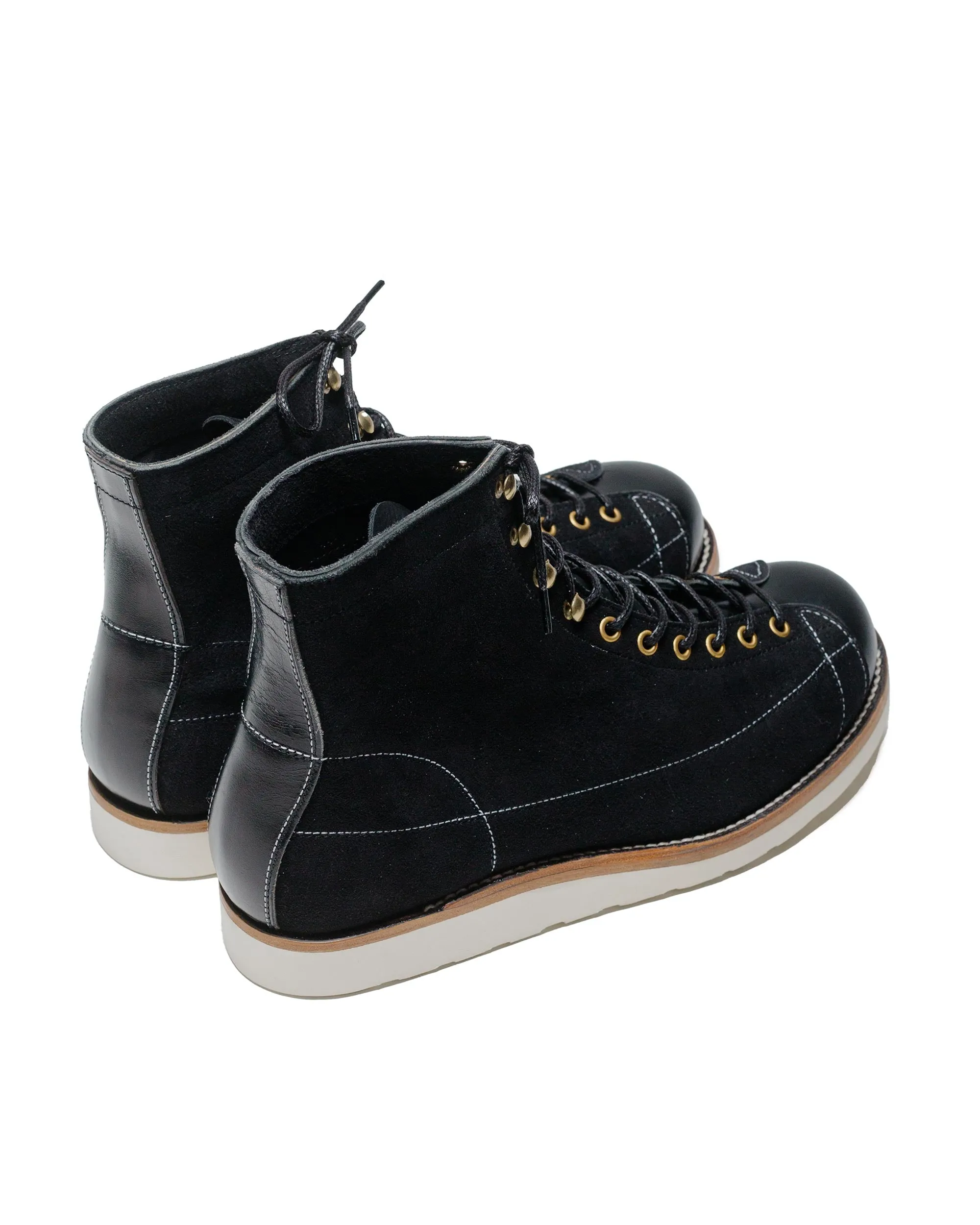 The Real McCoy's MA24009 Ten Mile Work Boots / Rough Out Leather Black
