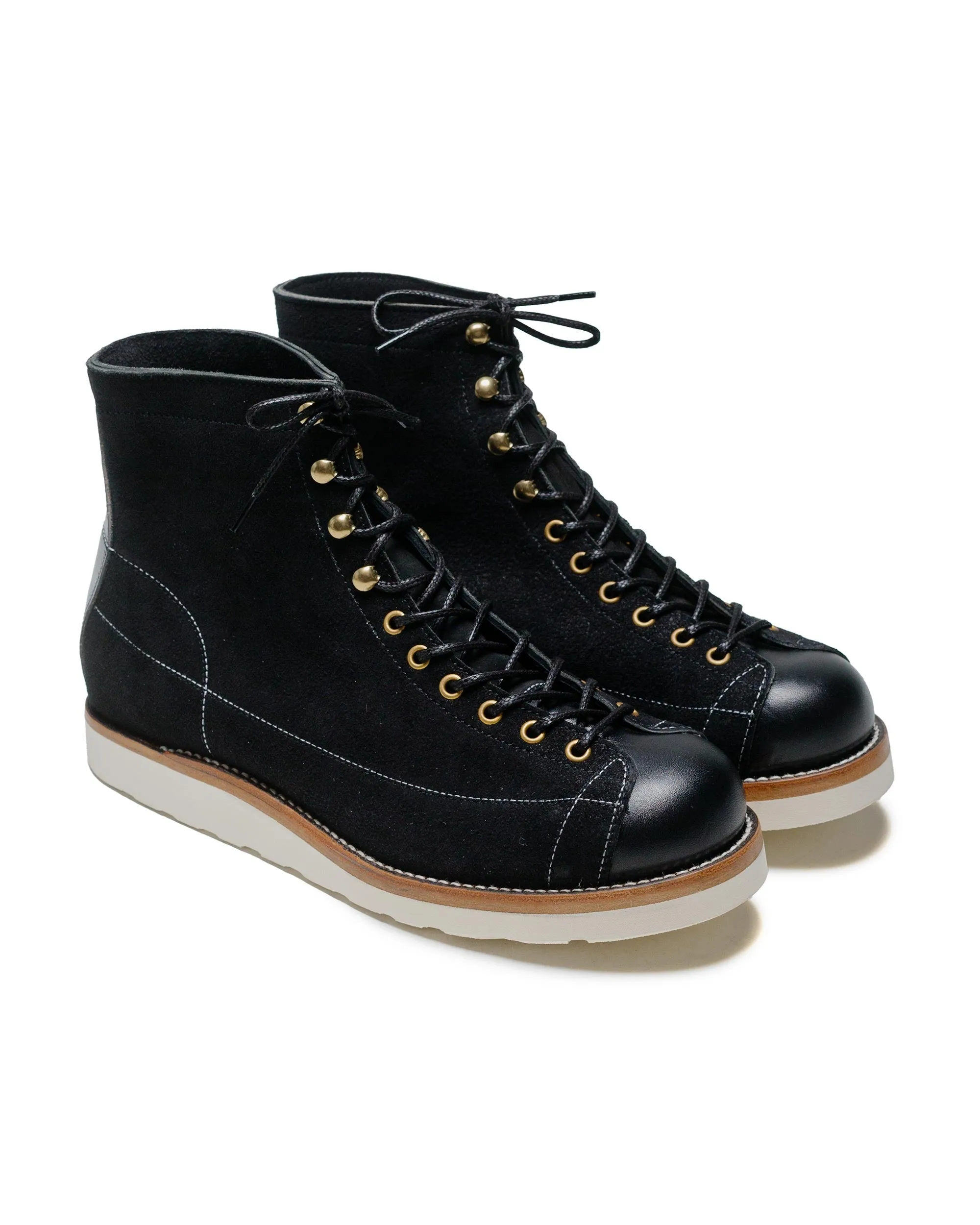 The Real McCoy's MA24009 Ten Mile Work Boots / Rough Out Leather Black