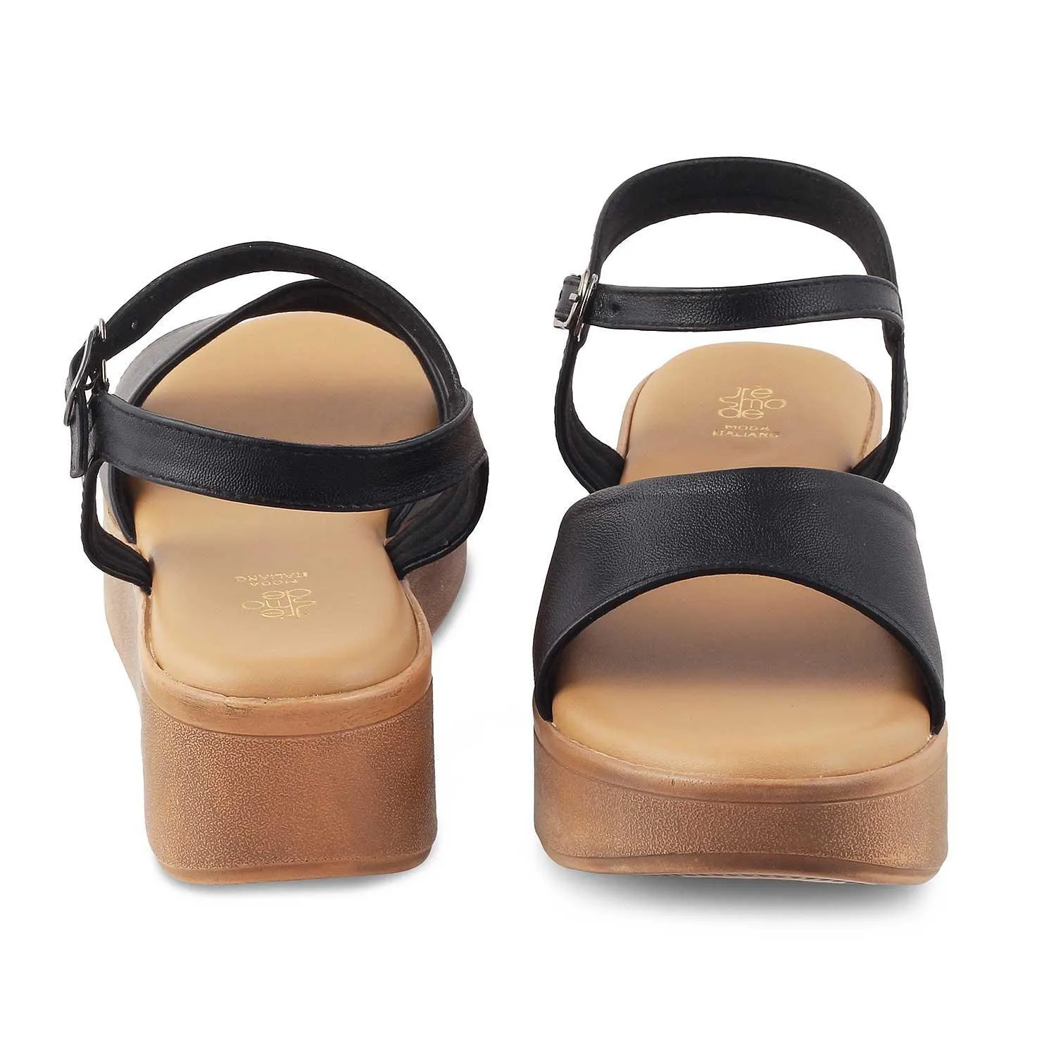 The Sin Black Women's Dress Platform Wedge Sandals Tresmode