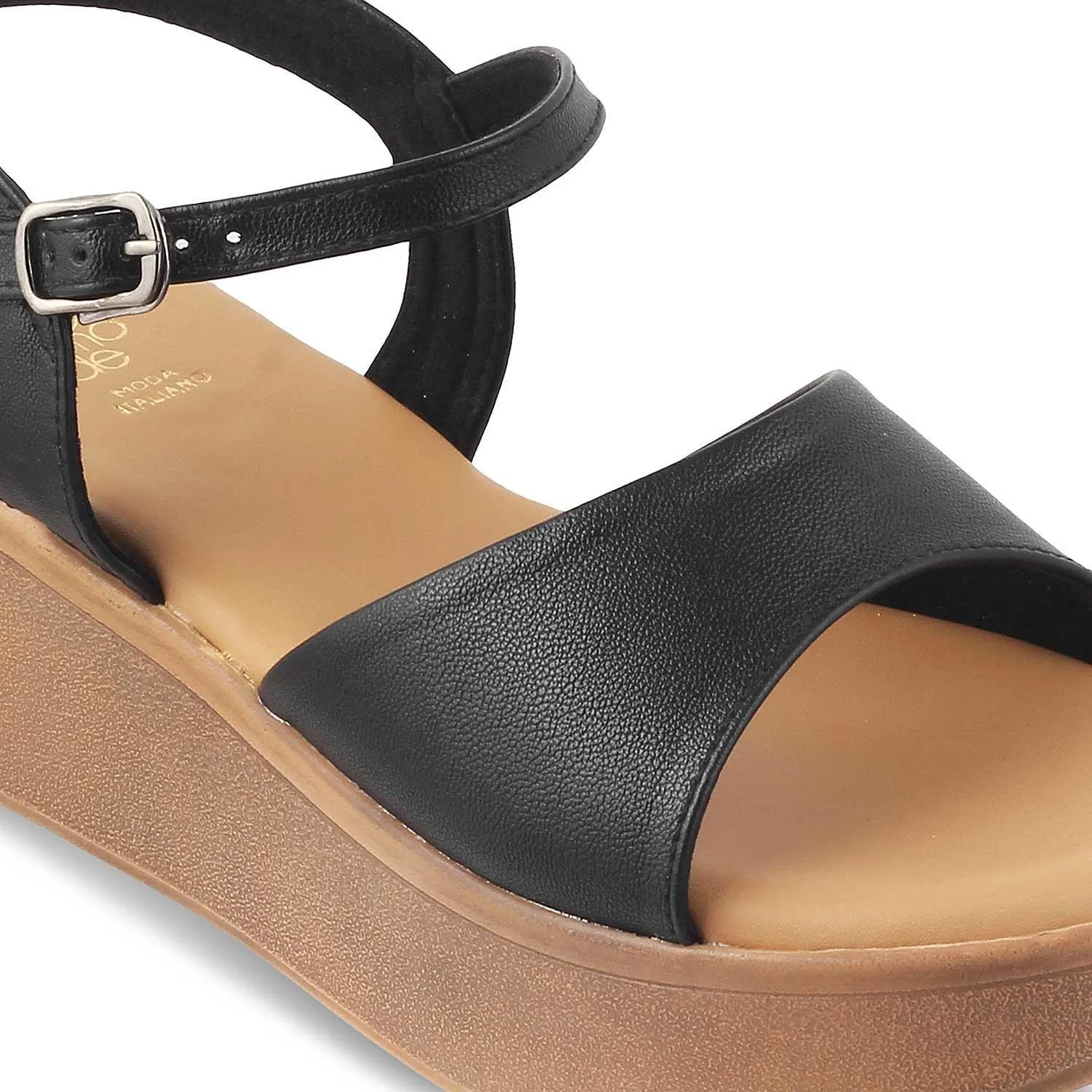 The Sin Black Women's Dress Platform Wedge Sandals Tresmode