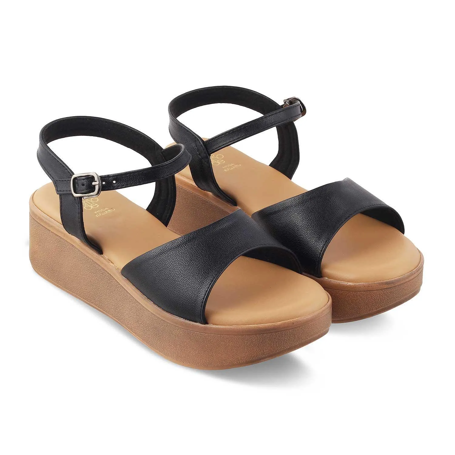 The Sin Black Women's Dress Platform Wedge Sandals Tresmode