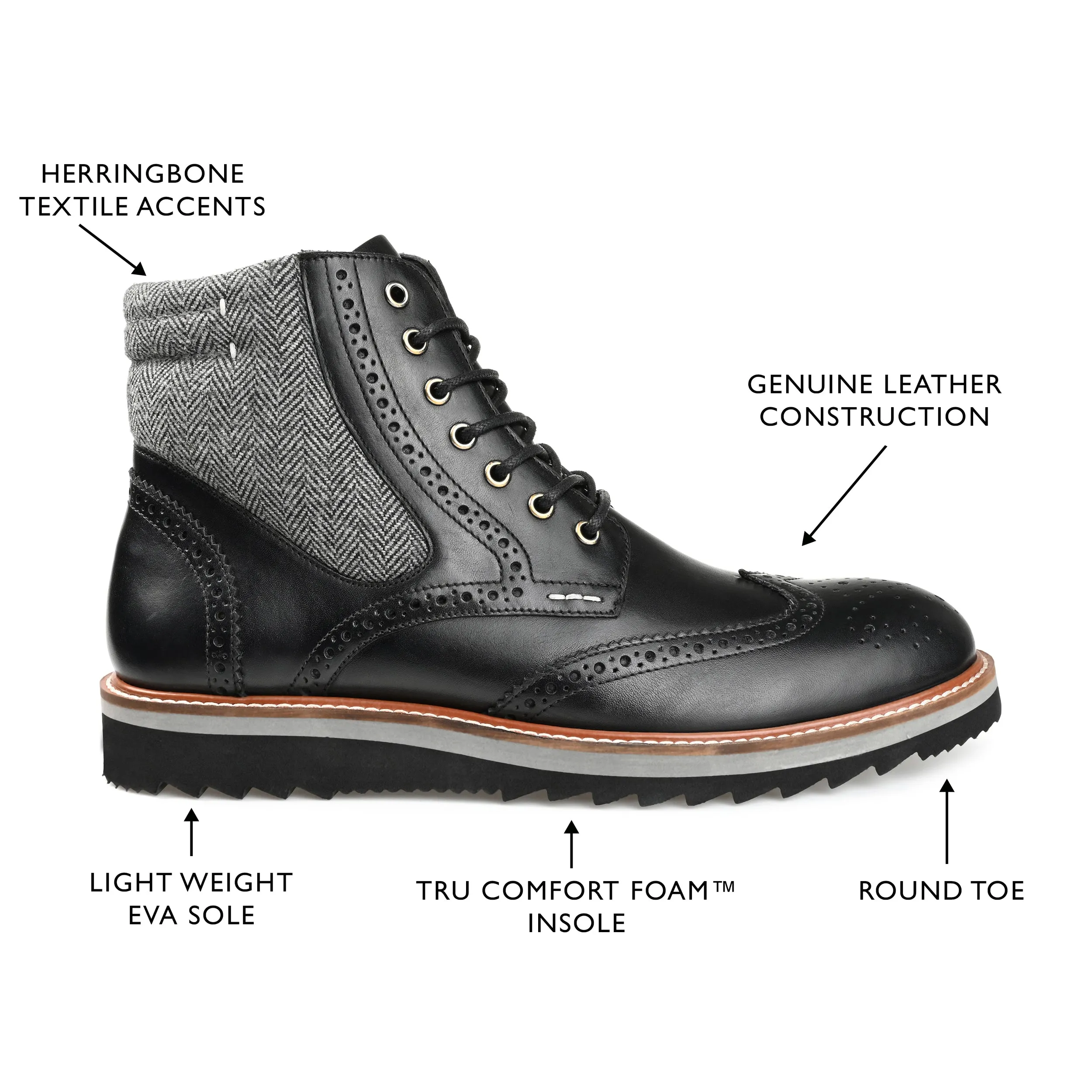 Thomas & Vine Rockland Wingtip Ankle Boot