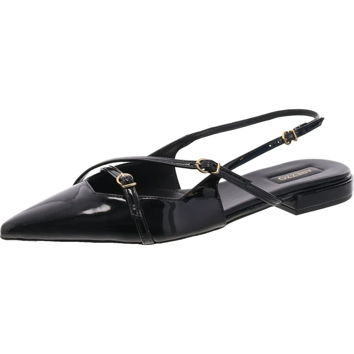 Tiffany Womens Patent Strappy Ballet Flats
