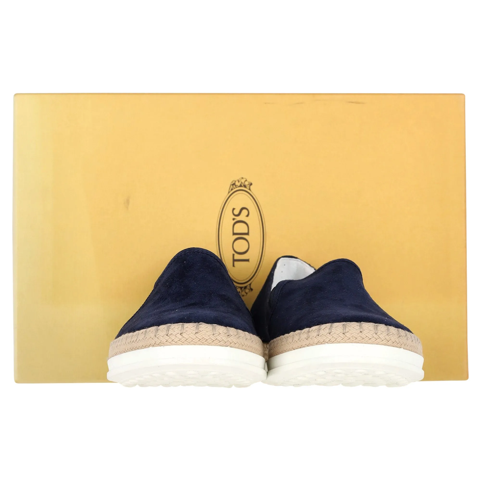 Tod's Espadrille Slip On Sneakers in Navy Blue Suede