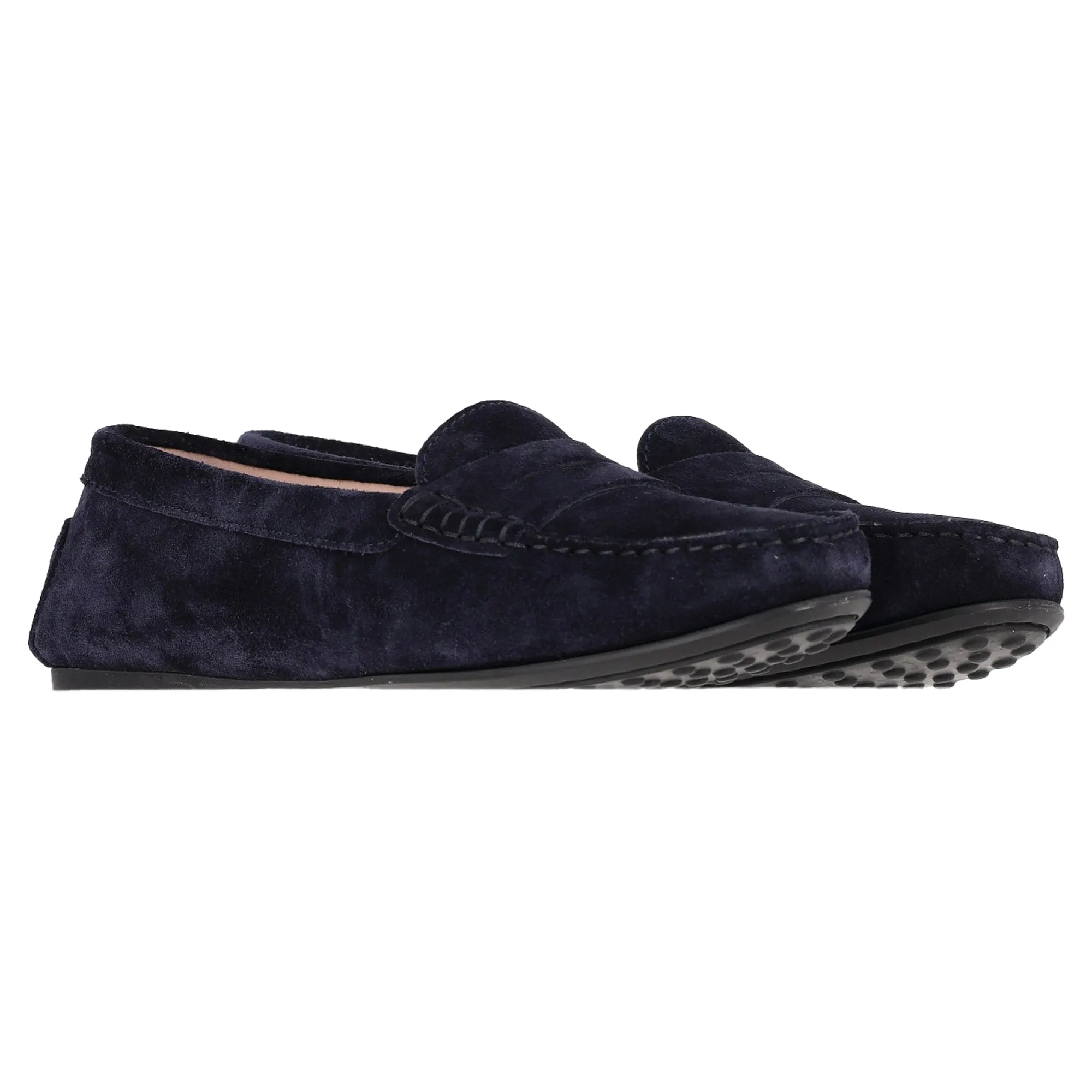 Tod's Gommino Loafers in Navy Blue Suede