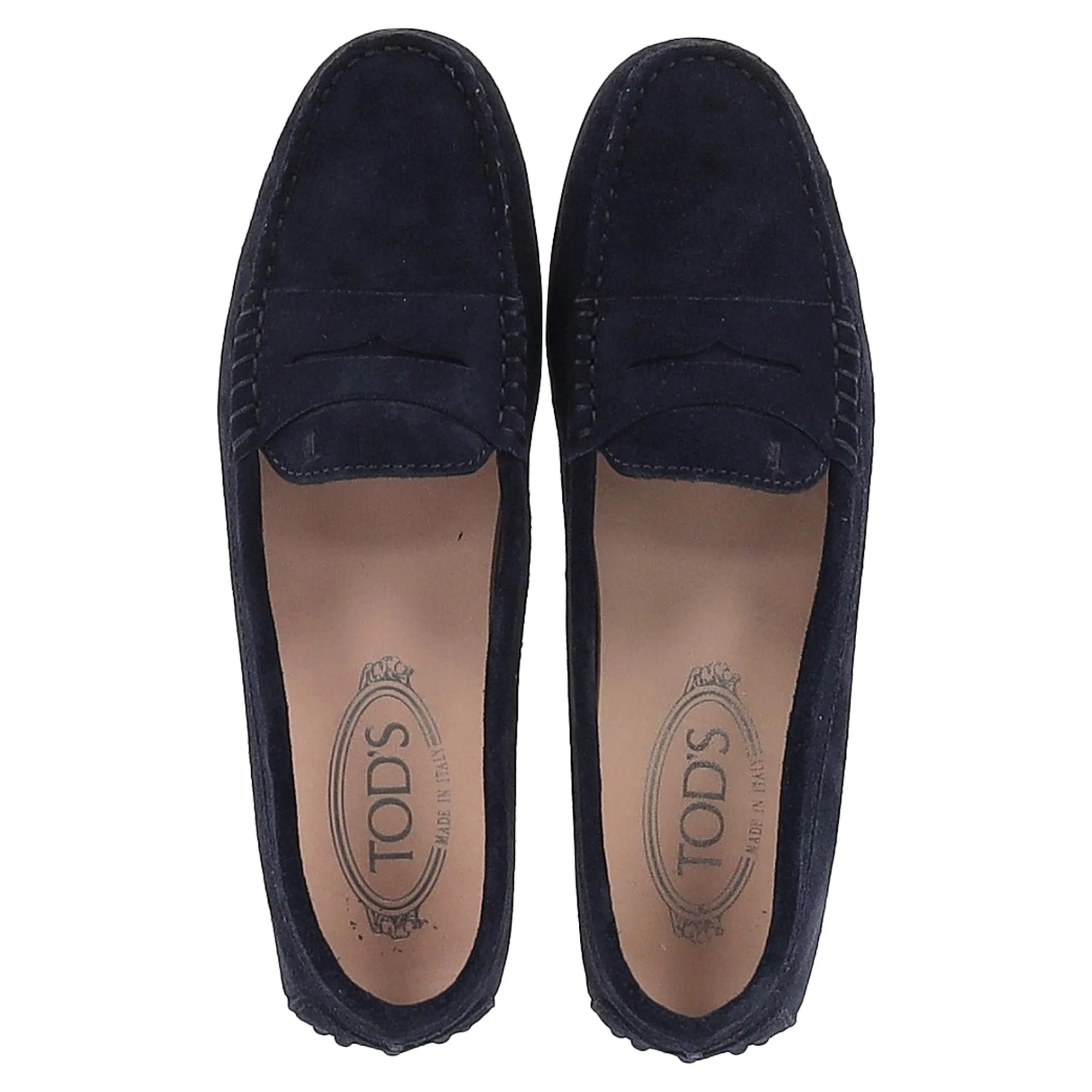 Tod's Gommino Loafers in Navy Blue Suede