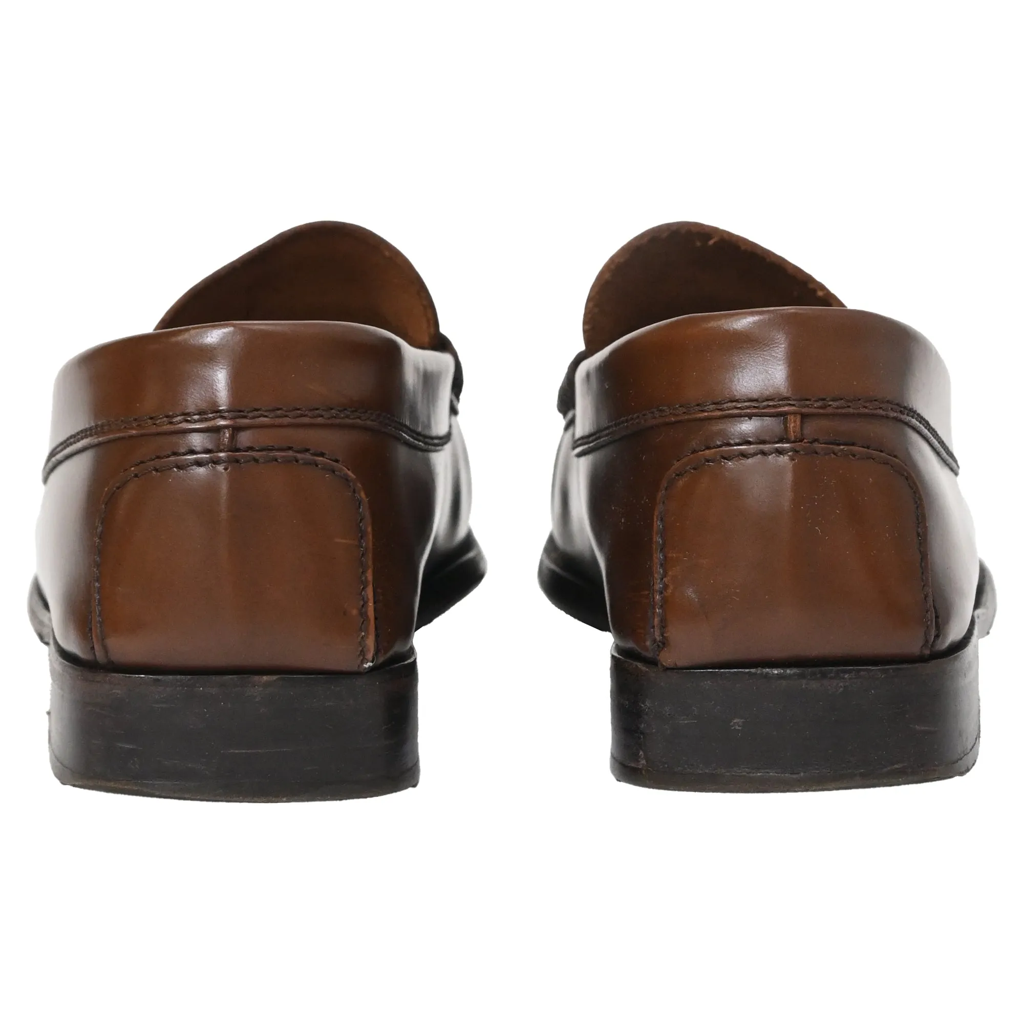 Tod's Logo-Embossed Polished Loafers in Brown Calfskin Leather