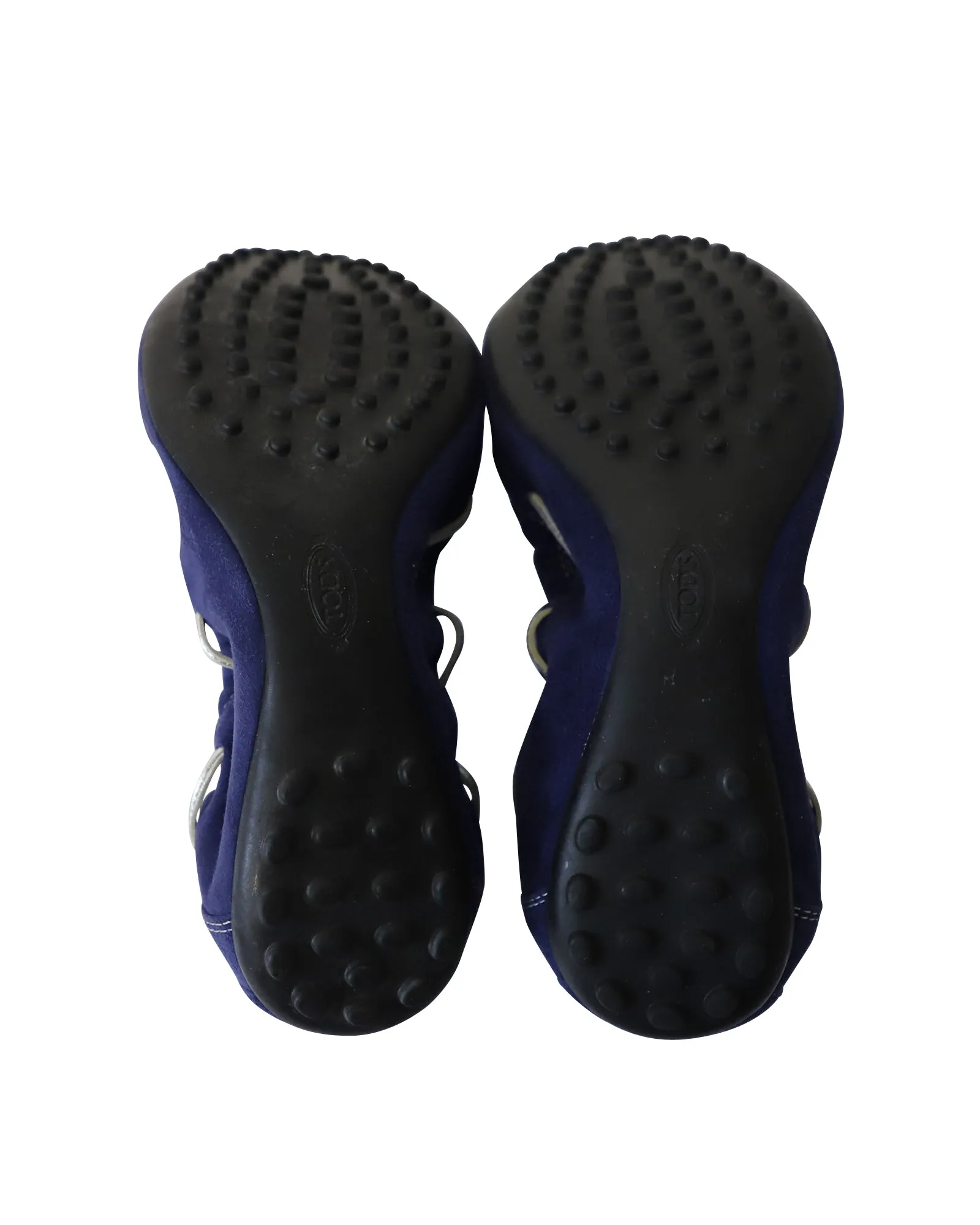 Tod's Scrunch Ballet Flats in Royal Blue Suede