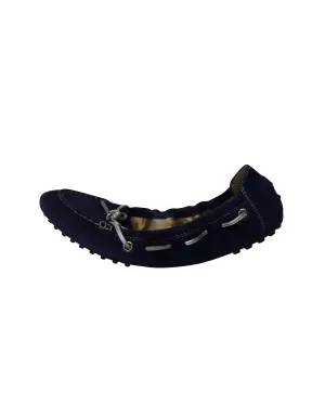 Tod's Scrunch Ballet Flats in Royal Blue Suede