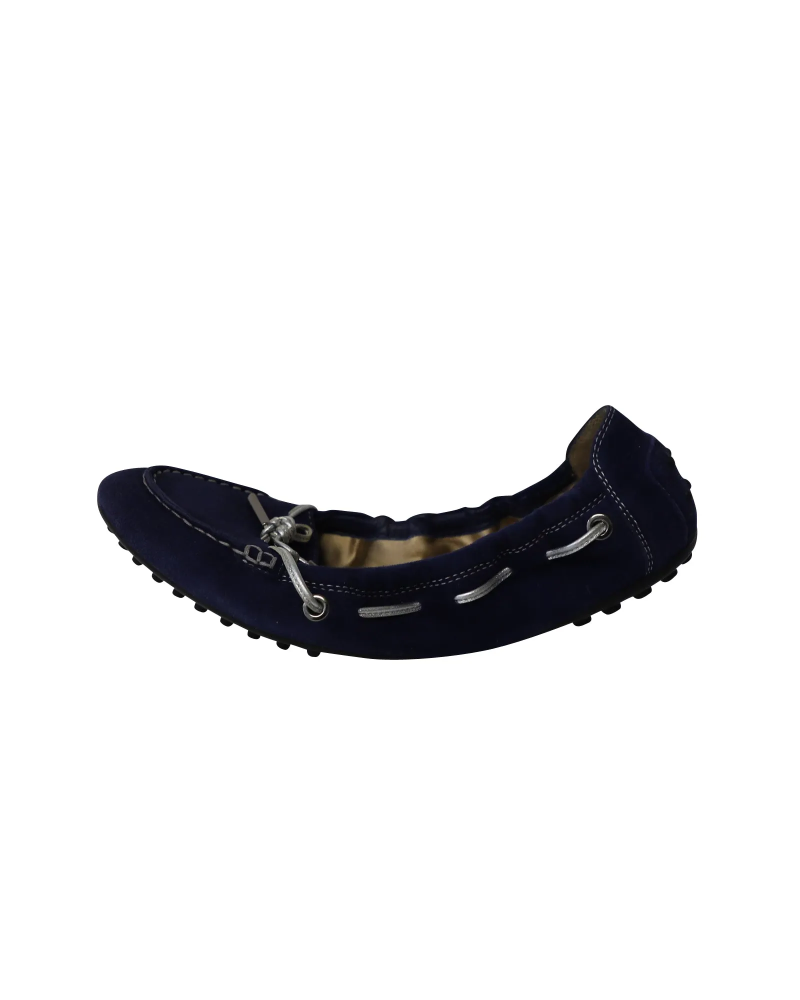 Tod's Scrunch Ballet Flats in Royal Blue Suede