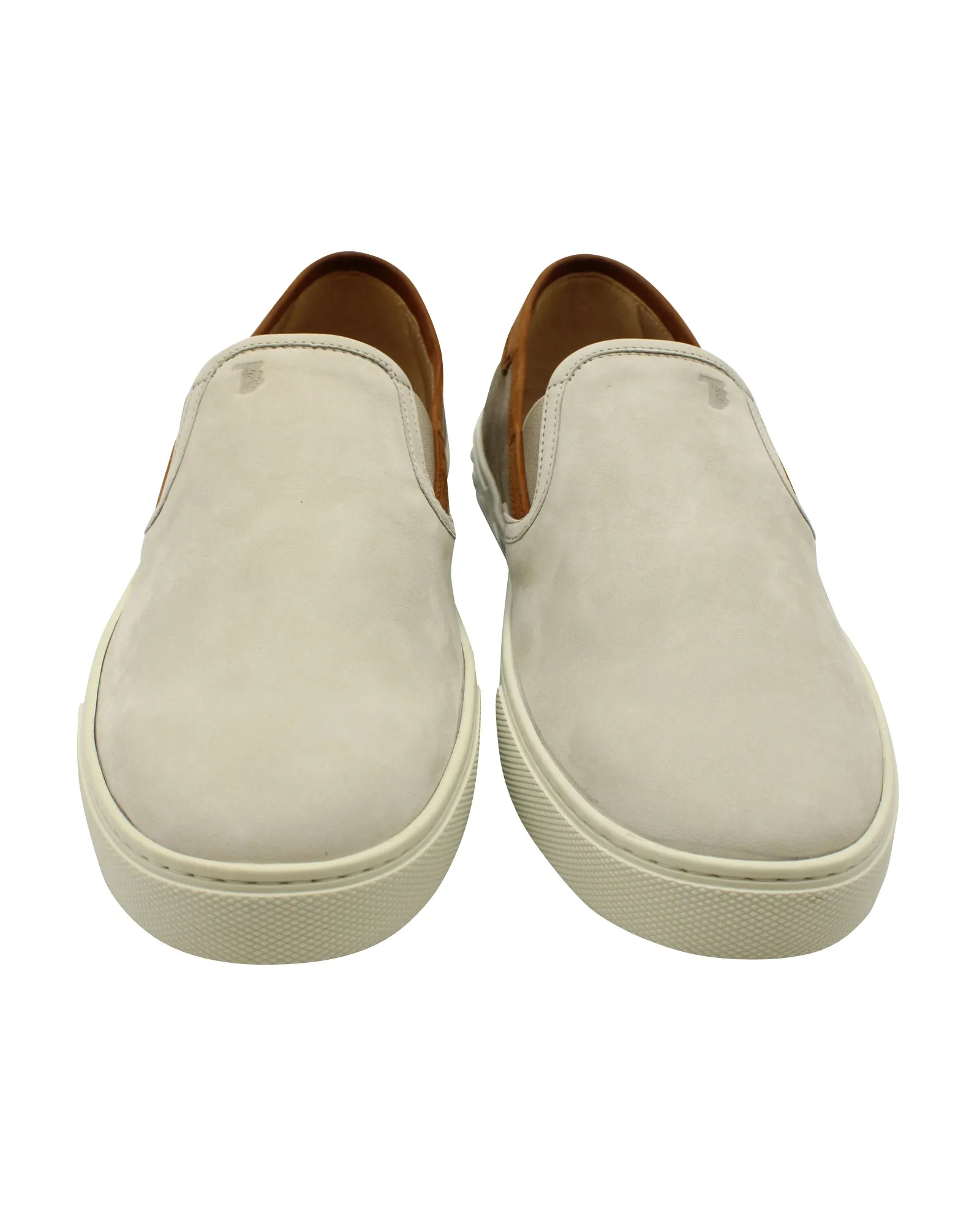 Tod's Slip On Low Top Sneakers in Beige Suede