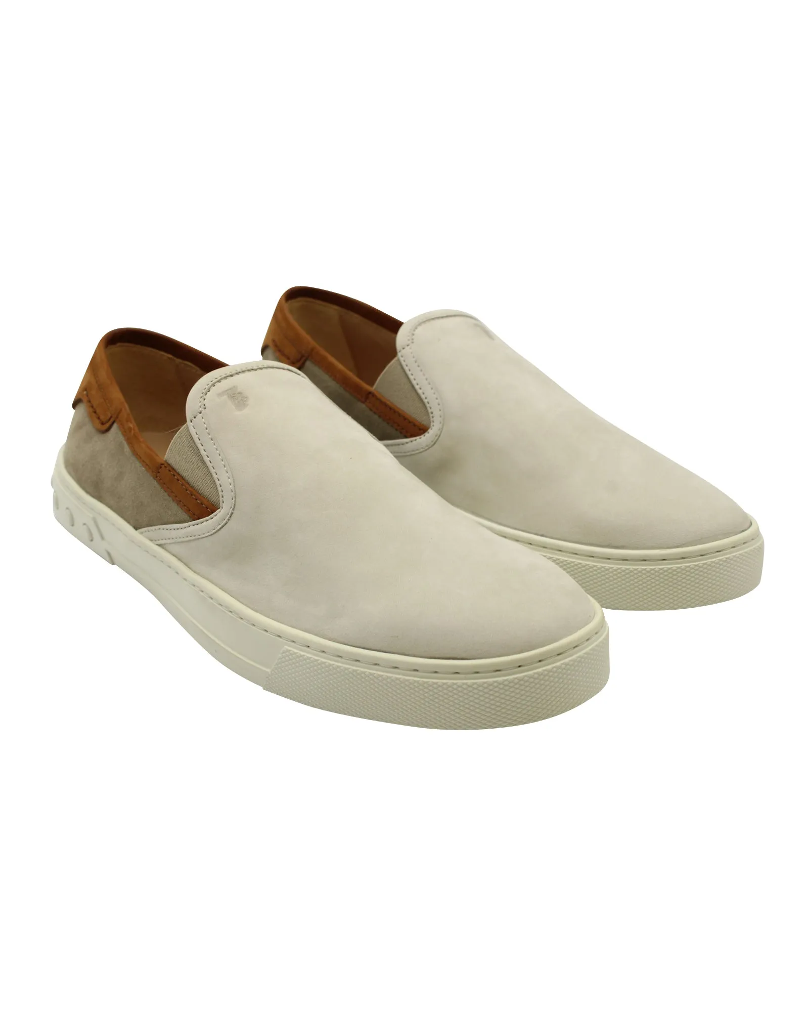Tod's Slip On Low Top Sneakers in Beige Suede