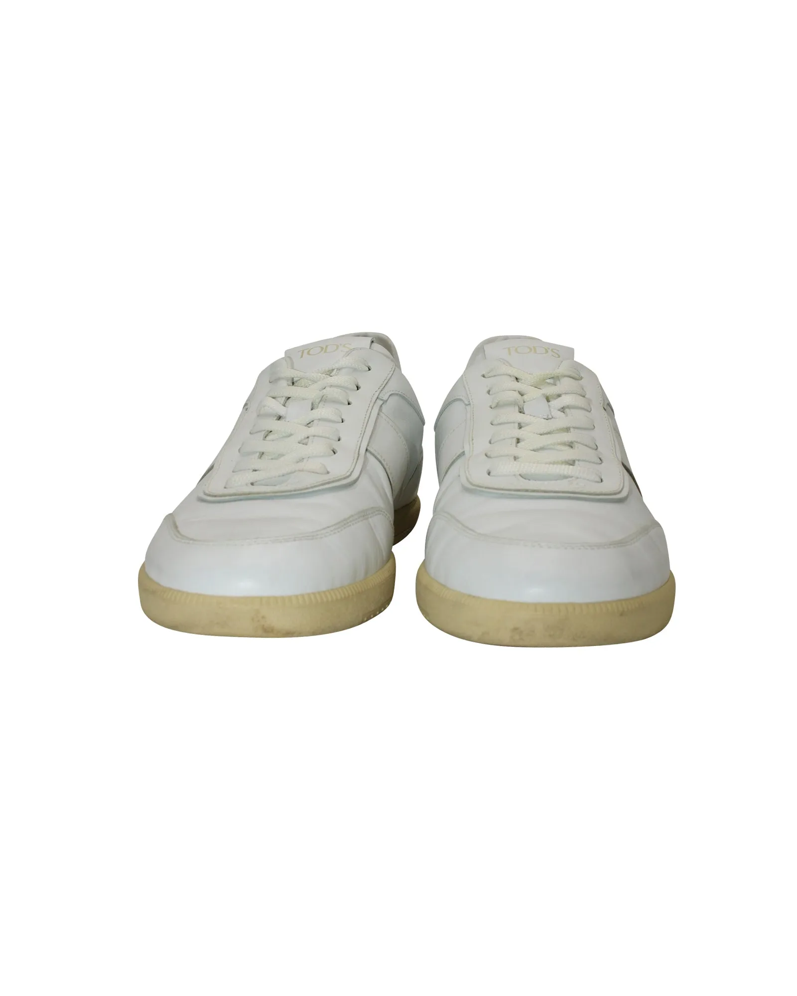 Tod's Tabs Low Top Sneakers in White Leather