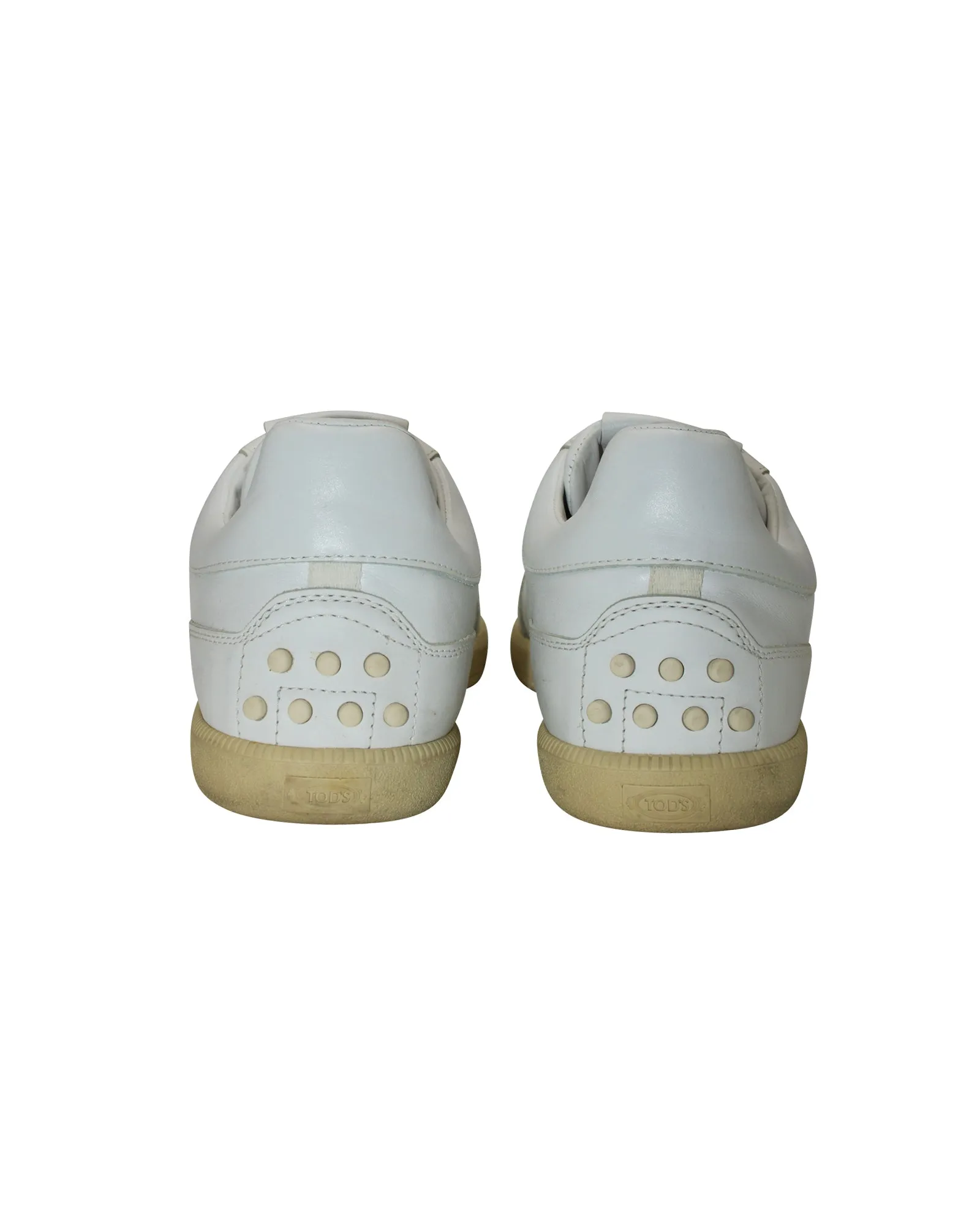 Tod's Tabs Low Top Sneakers in White Leather