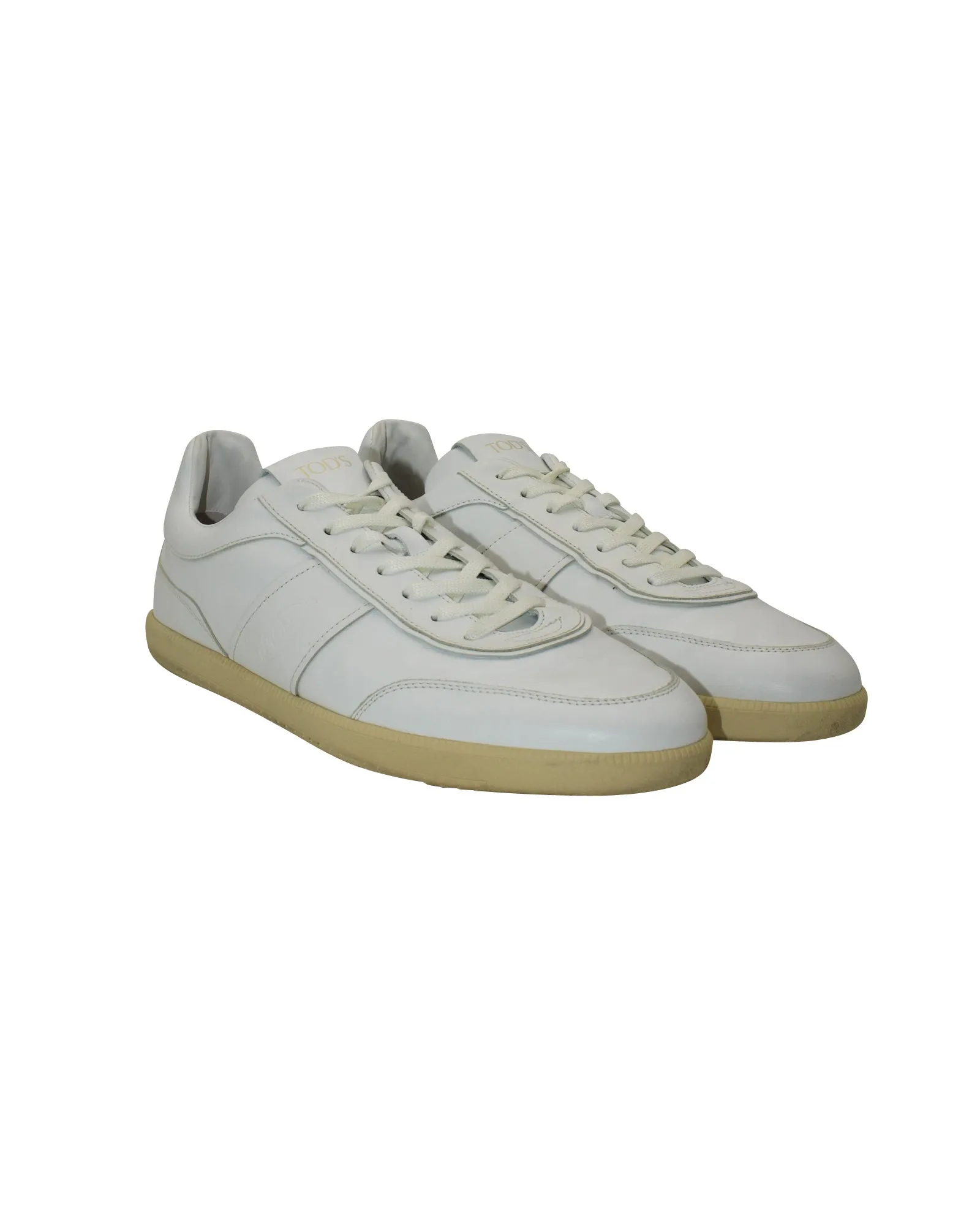 Tod's Tabs Low Top Sneakers in White Leather