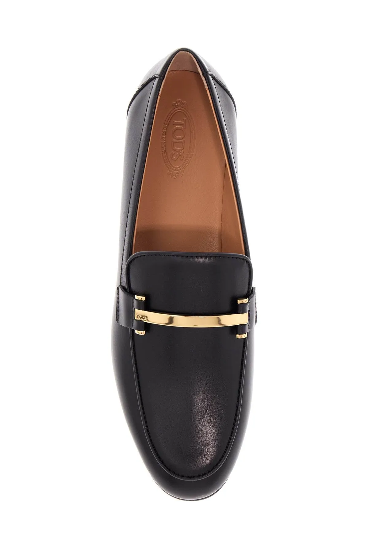 Tod's Women's  Calfskin Women's Loafers With Metallic Band