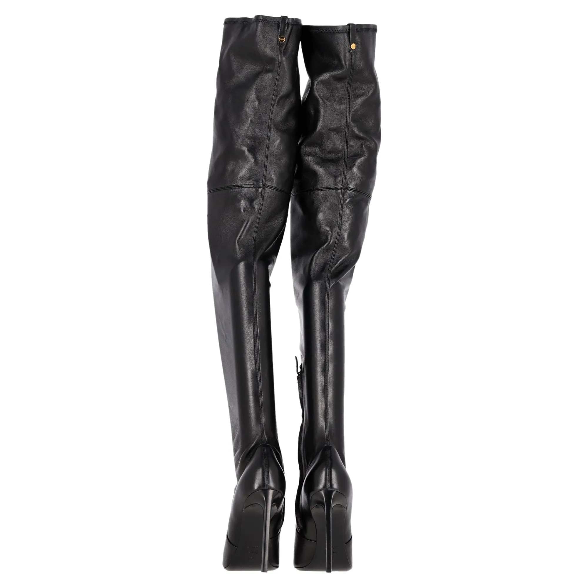 Tom Ford T Screw Over-The-Knee Boots in Black Leather