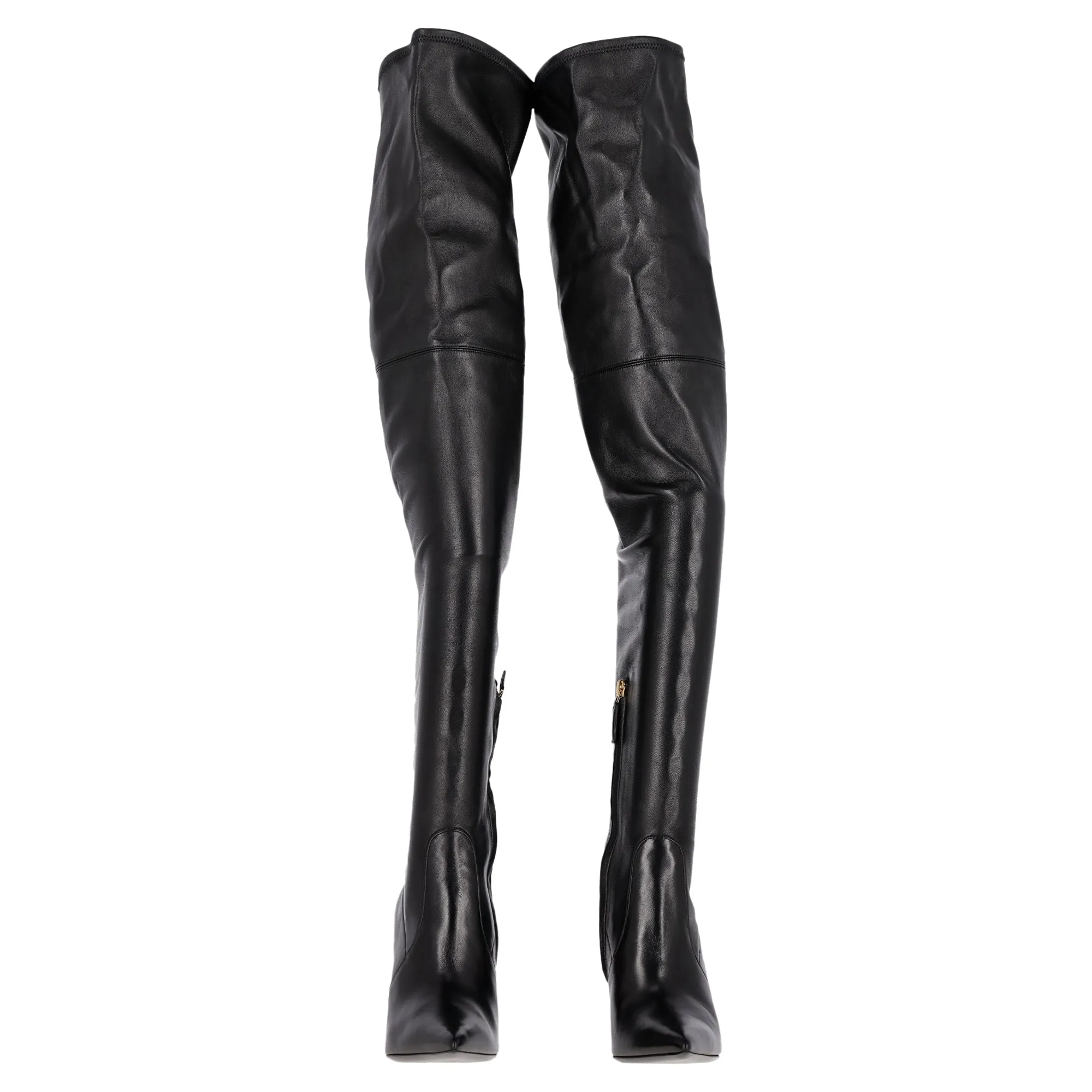 Tom Ford T Screw Over-The-Knee Boots in Black Leather