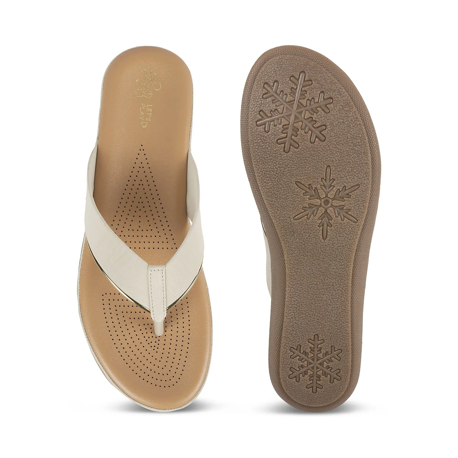 Tresmode Cefro Cream Women's Casual Platform Flats