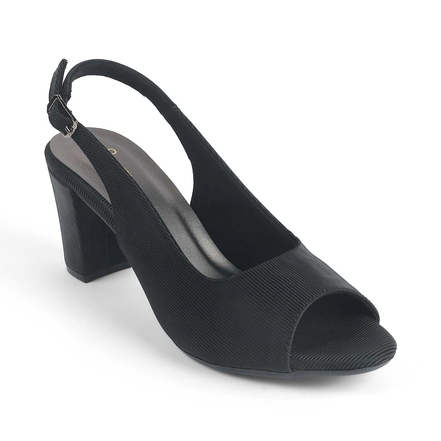 Tresmode Eslip Black Women's Dress Block Heel Slingback Pumps