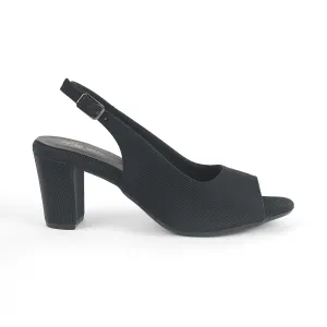 Tresmode Eslip Black Women's Dress Block Heel Slingback Pumps