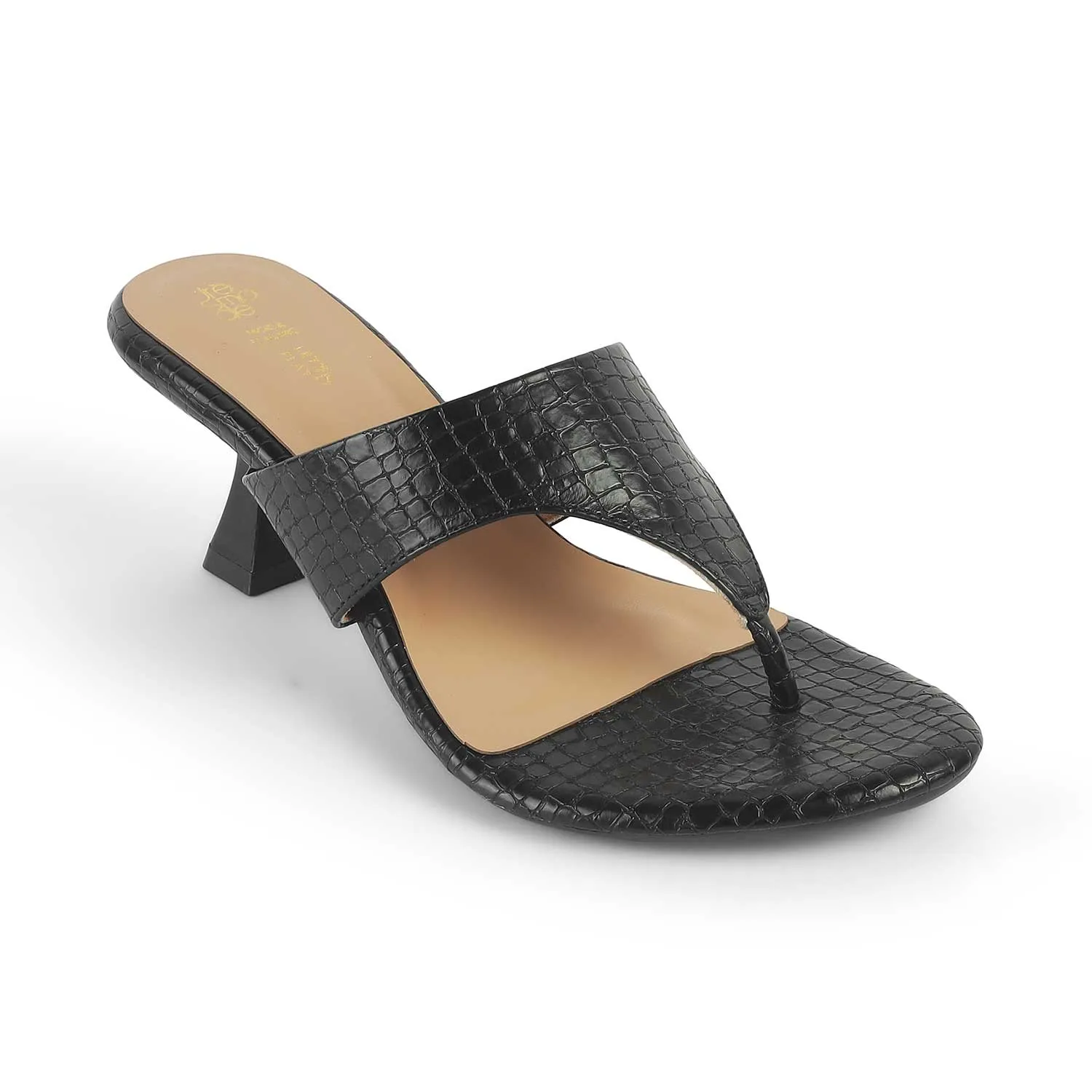 Tresmode Helene Black Women's Dress Heel Sandals