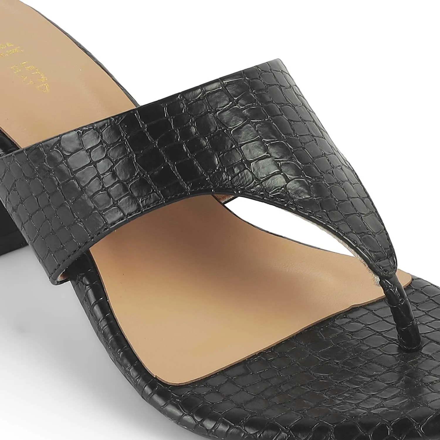 Tresmode Helene Black Women's Dress Heel Sandals